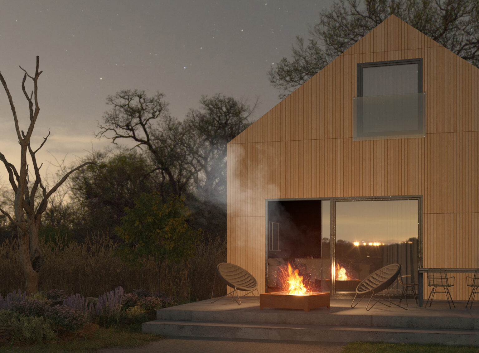 Dārza kamīns Cort Square 70/70/30; 100/100/30 cm terakots - N1 Home