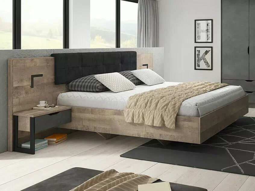 Gulta Ardi 160/200 cm ozols, smilšu krāsas, grunge/matera - N1 Home