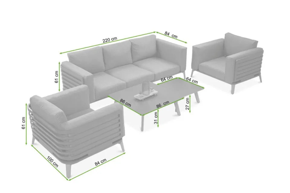 Atpūtas komplekts Radi Smols pelēks - N1 Home
