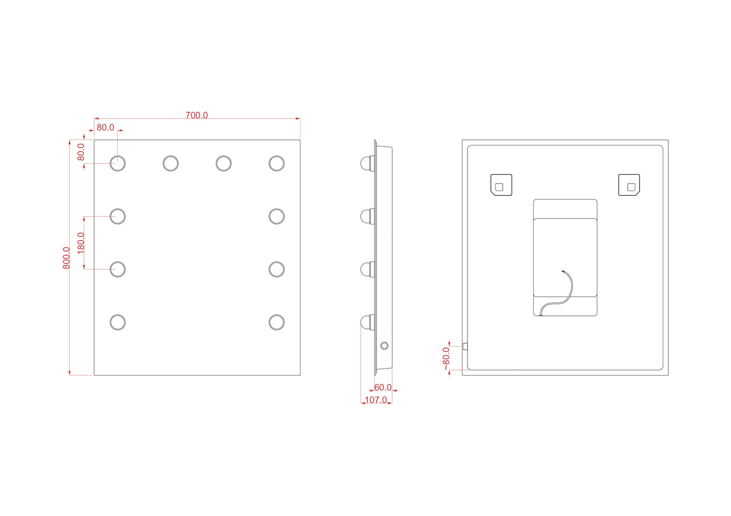 Spogulis Kabaret 70/80 cm