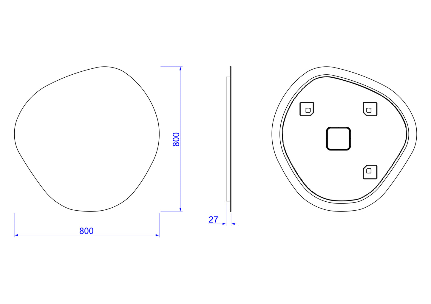 Spogulis India 60/60 cm; 80/80 cm