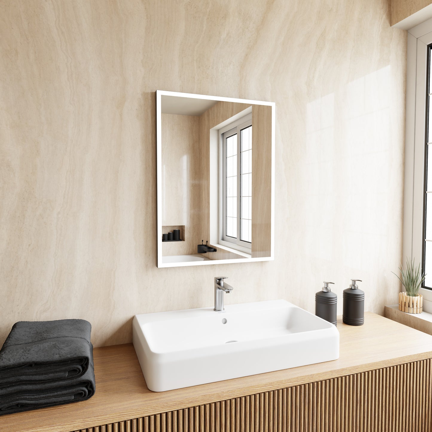 Spogulis Soli balts 60/80 cm