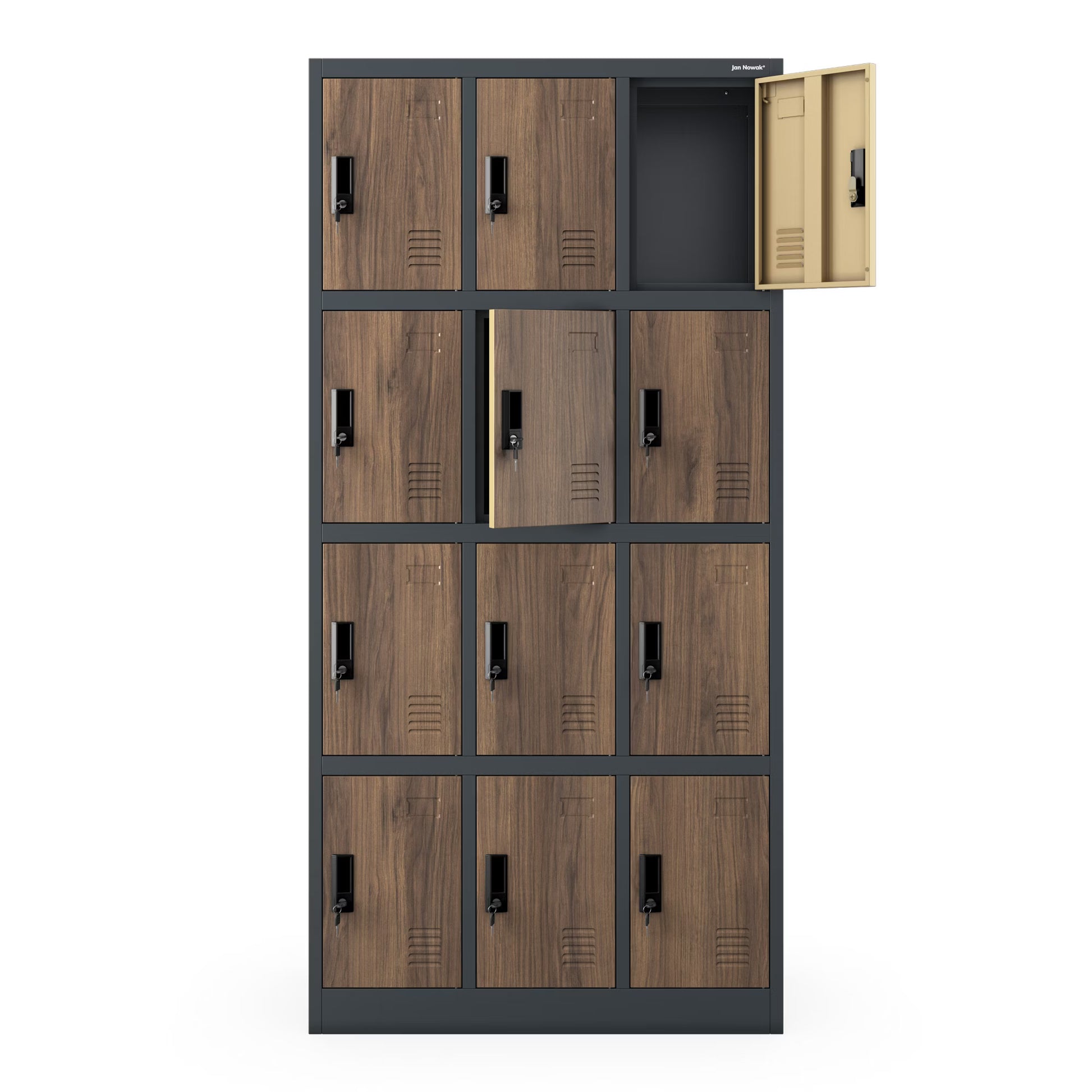 Metāla skapis Marc 185/90/40 cm rieksts/antracīts - N1 Home