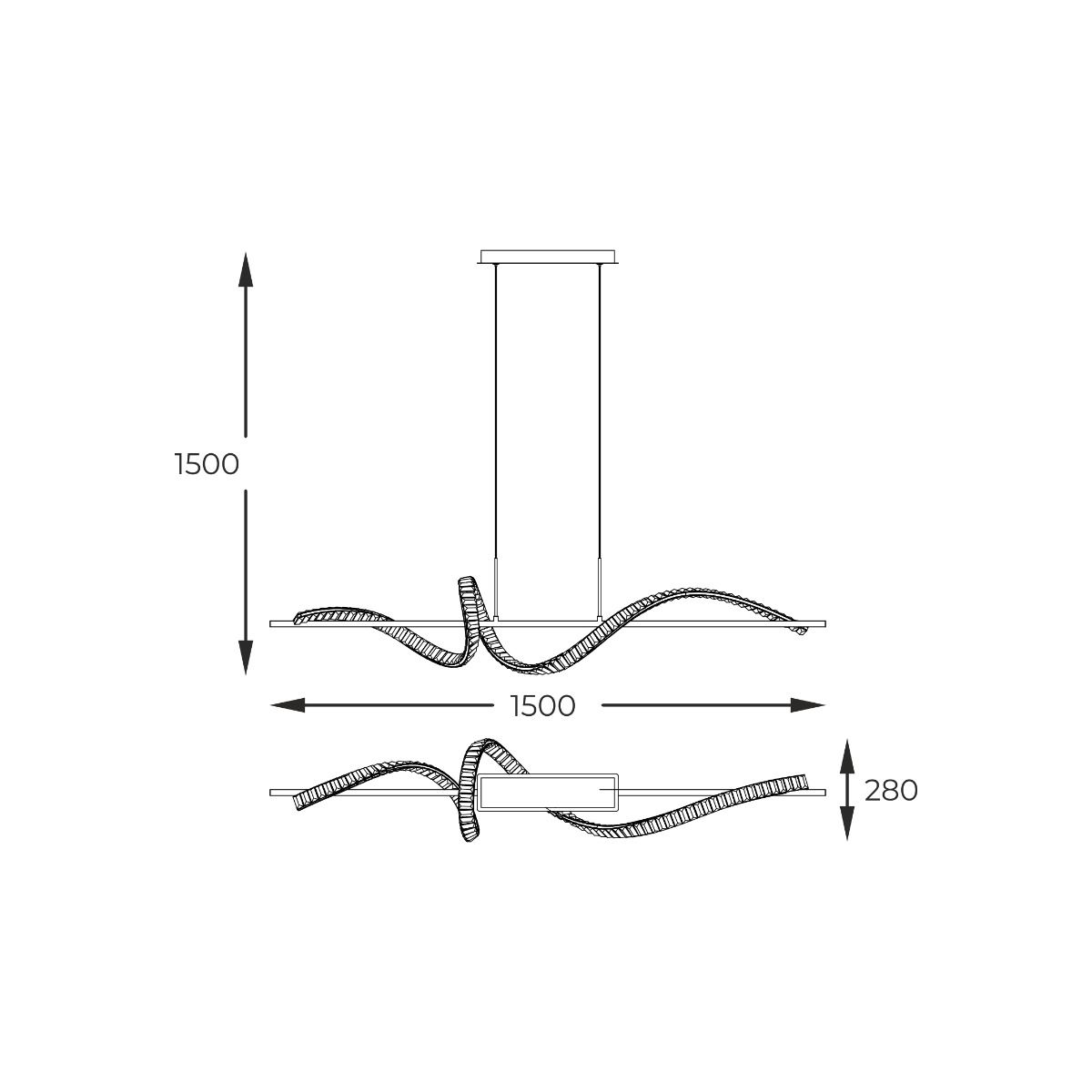 Piekaramā lampa Athena 150/150/28 cm zelts