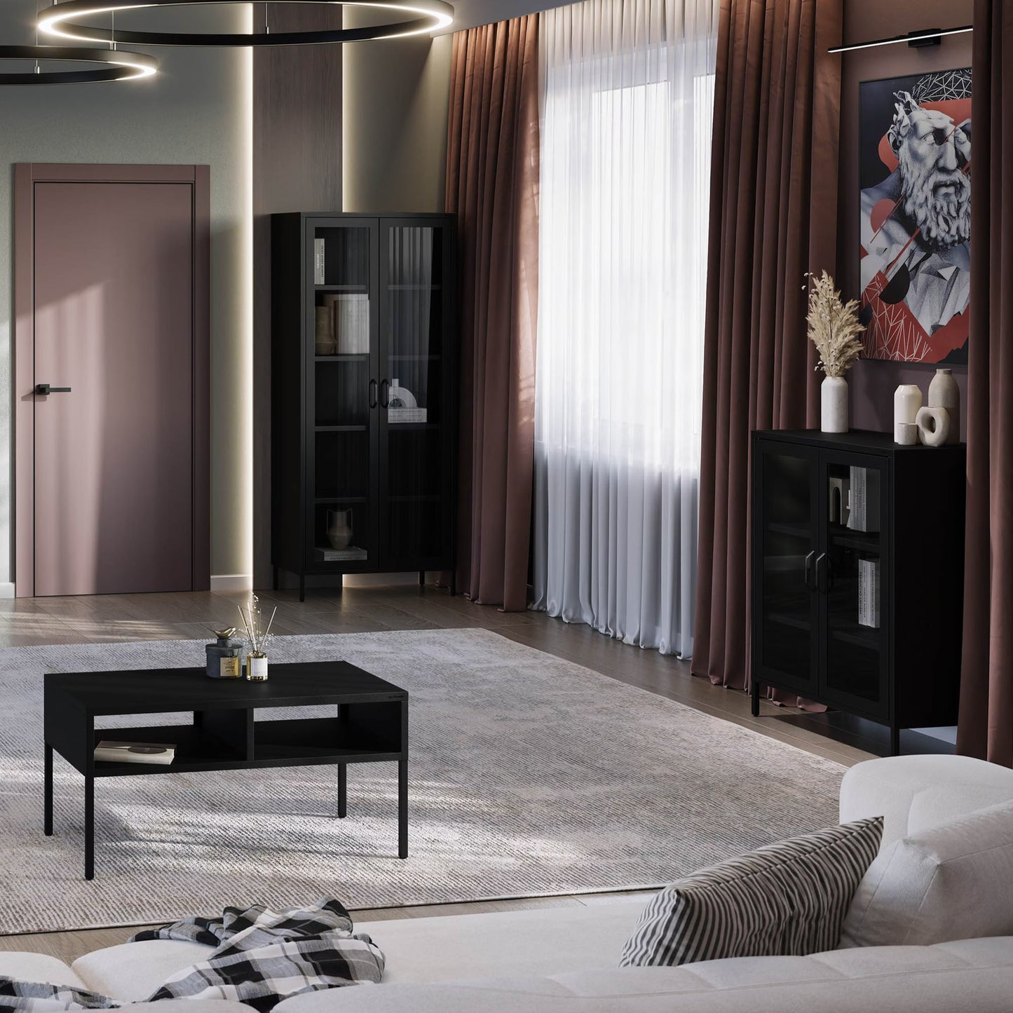 Kafijas galds Matti 90/45/45 cm melns - N1 Home