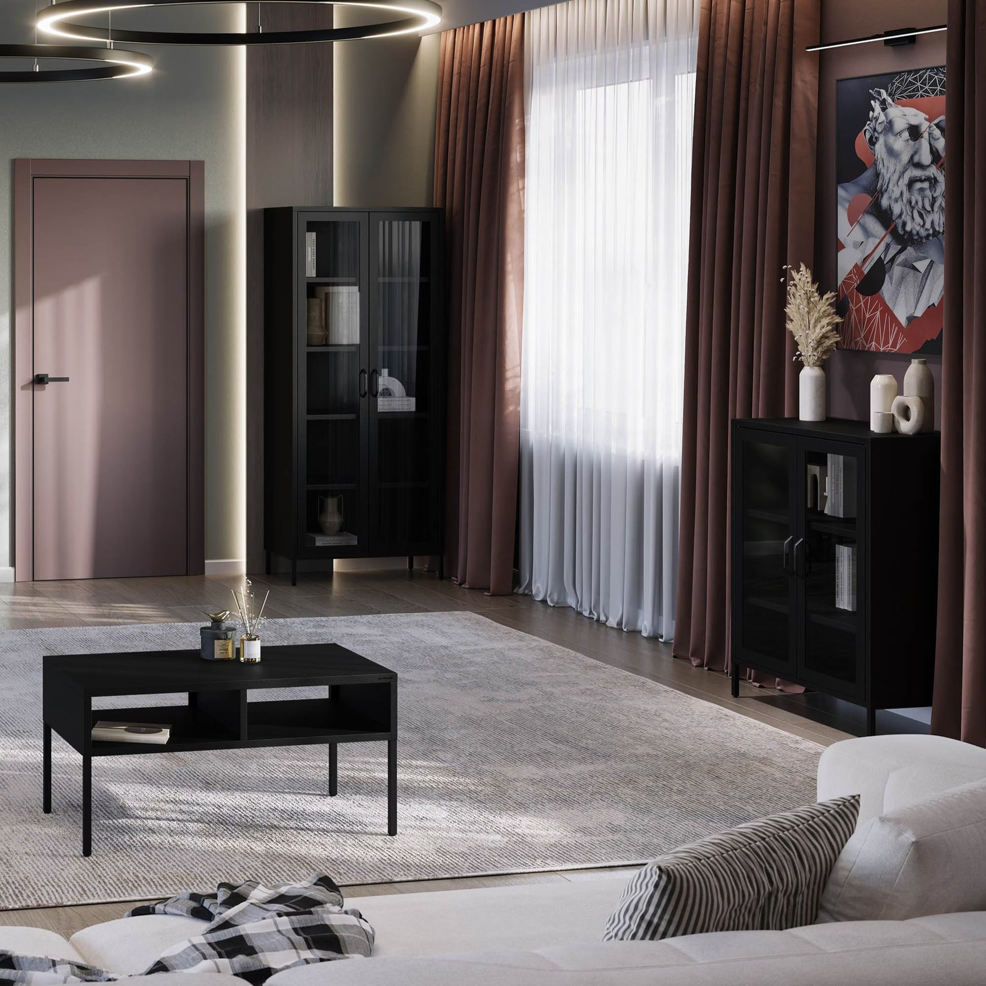 Kafijas galds Matti 90/45/45 cm melns - N1 Home