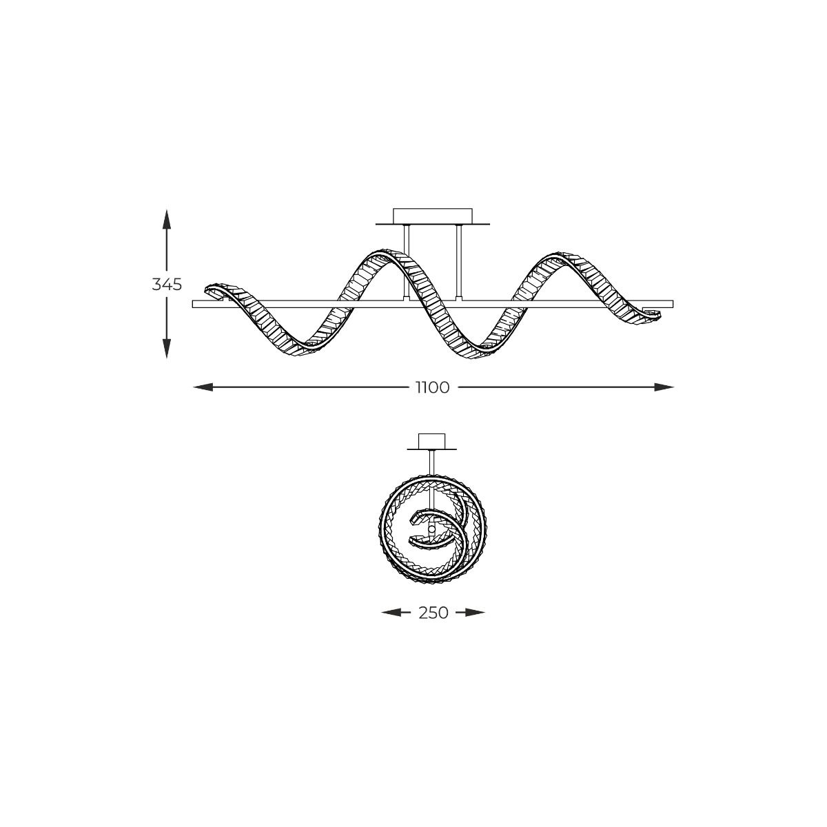 Piekaramā lampa Athena 34/25/110 cm zelts