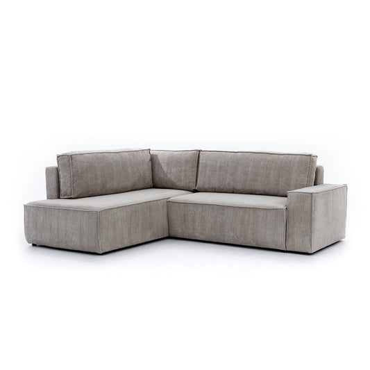 Dīvāns FIBI L kreisais stūris 254/90-77/203cm pelēks - N1 Home