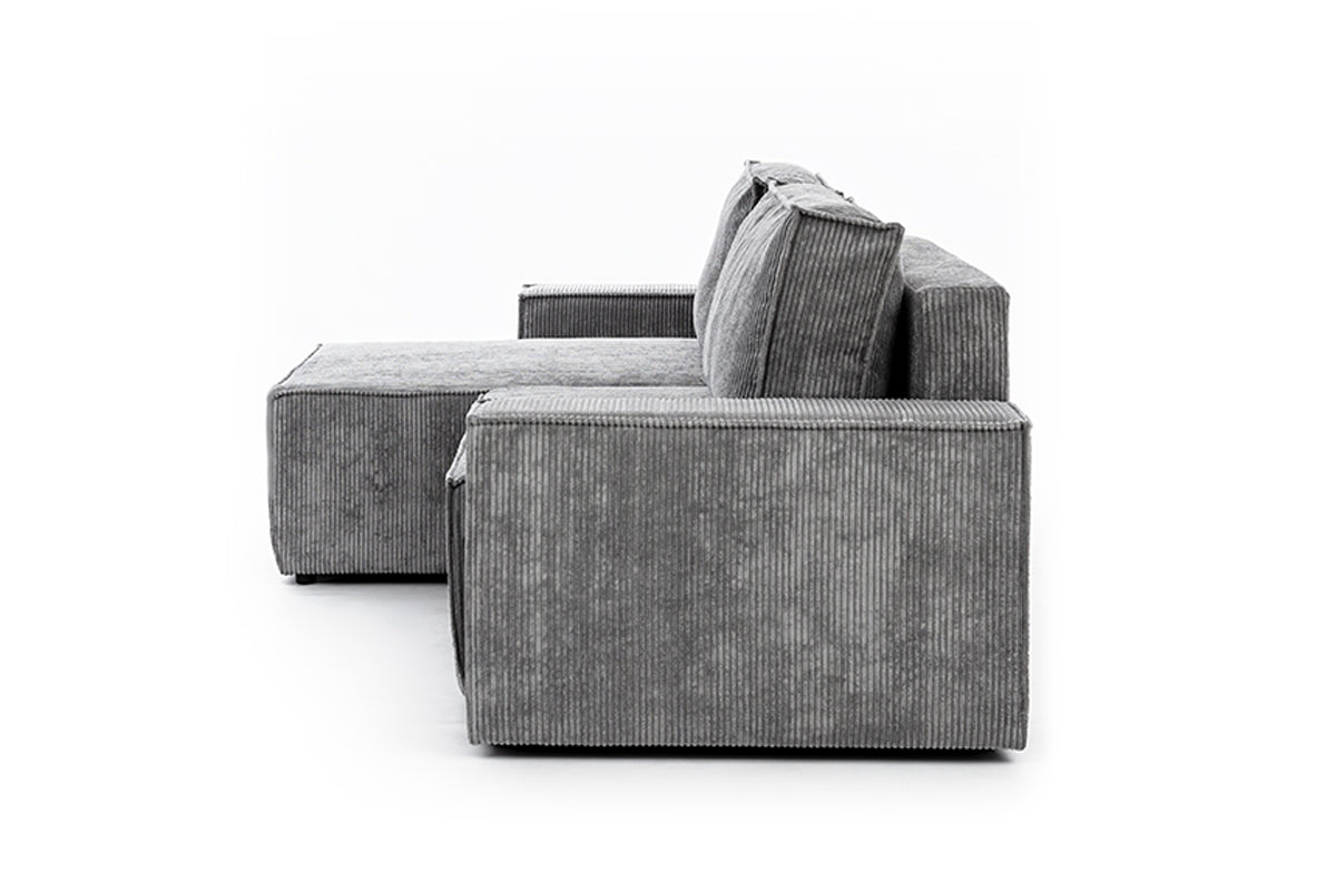 Dīvāns FIBI M  kreisais stūris 283/90-77/144 cm pelēks - N1 Home