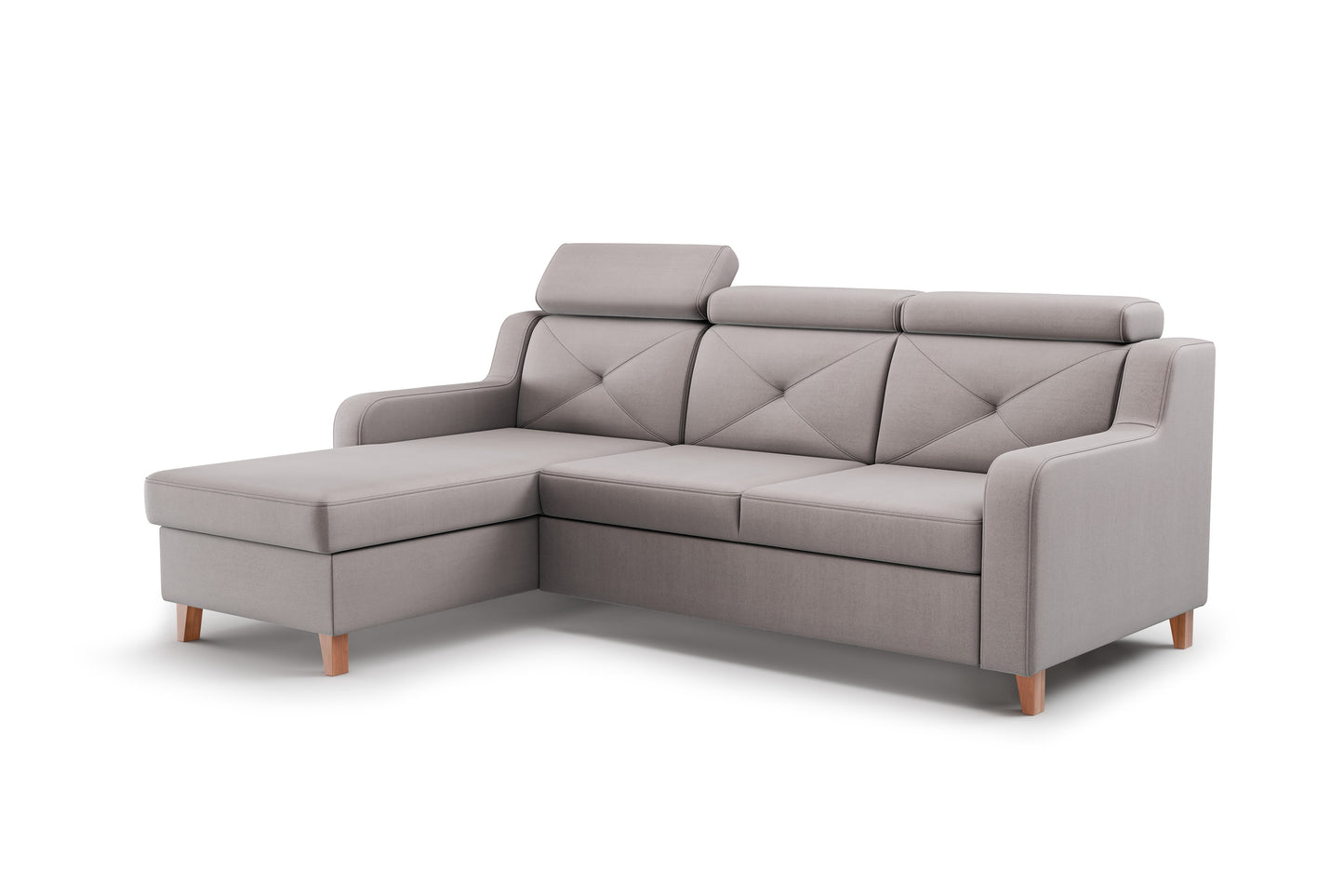 Dīvāns Laks 220/88/165 cm gaiši pelēks - N1 Home