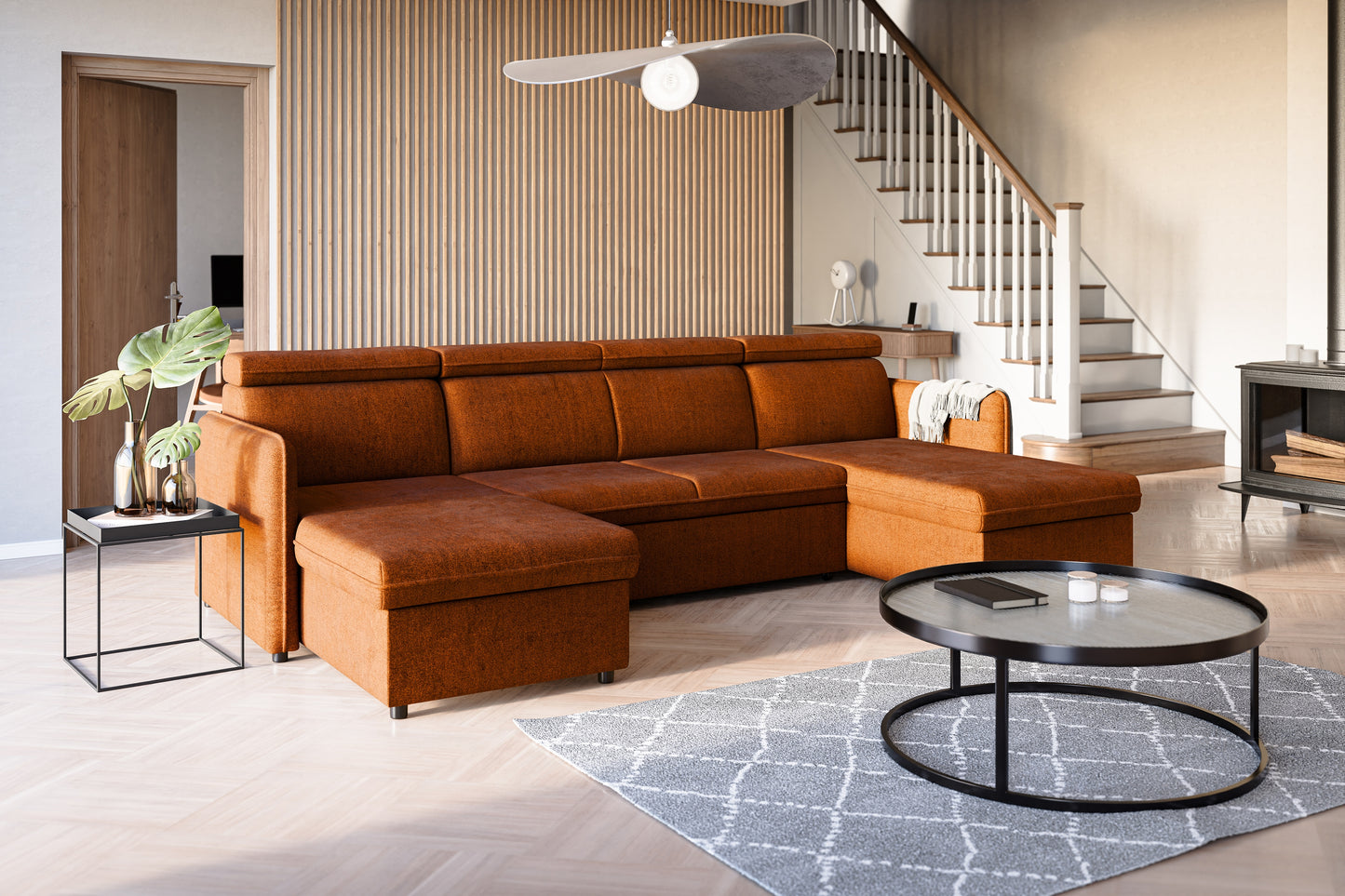 Dīvāns Barce 280/94/165 cm terrakots - N1 Home