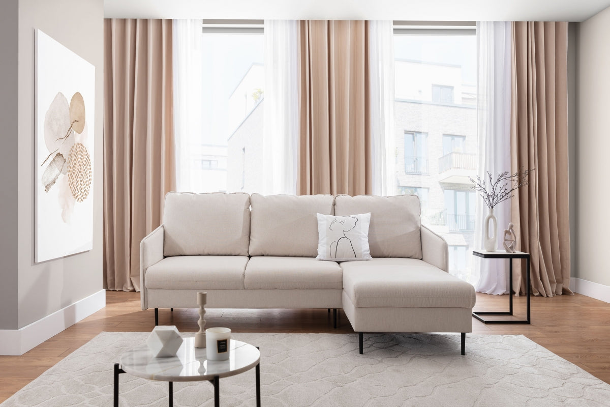 Dīvāns Tai 222/95/161 cm krēms/melnas kājas - N1 Home