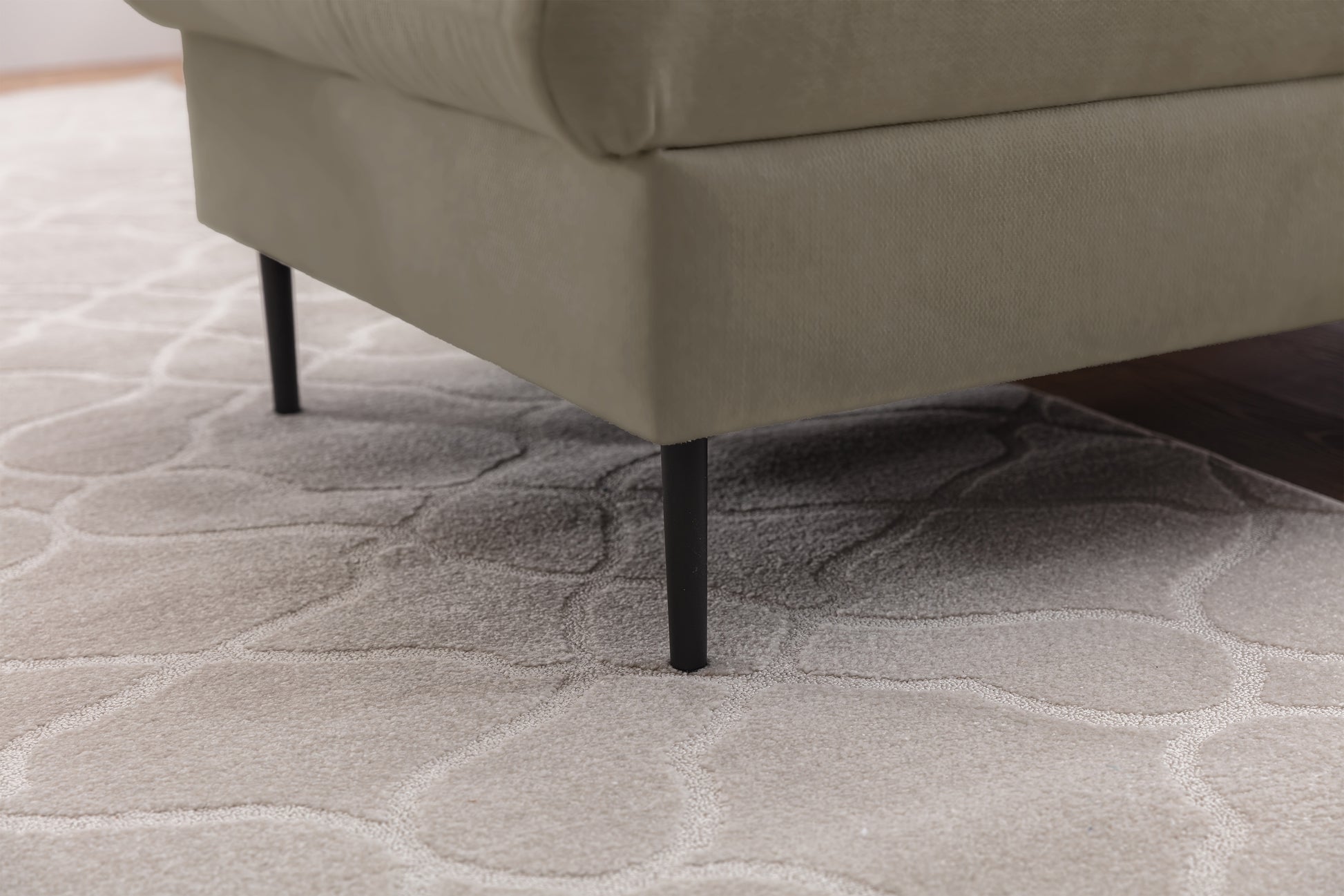 Dīvāns Tai 222/95/161 cm Velluto 3/melnas kājas - N1 Home
