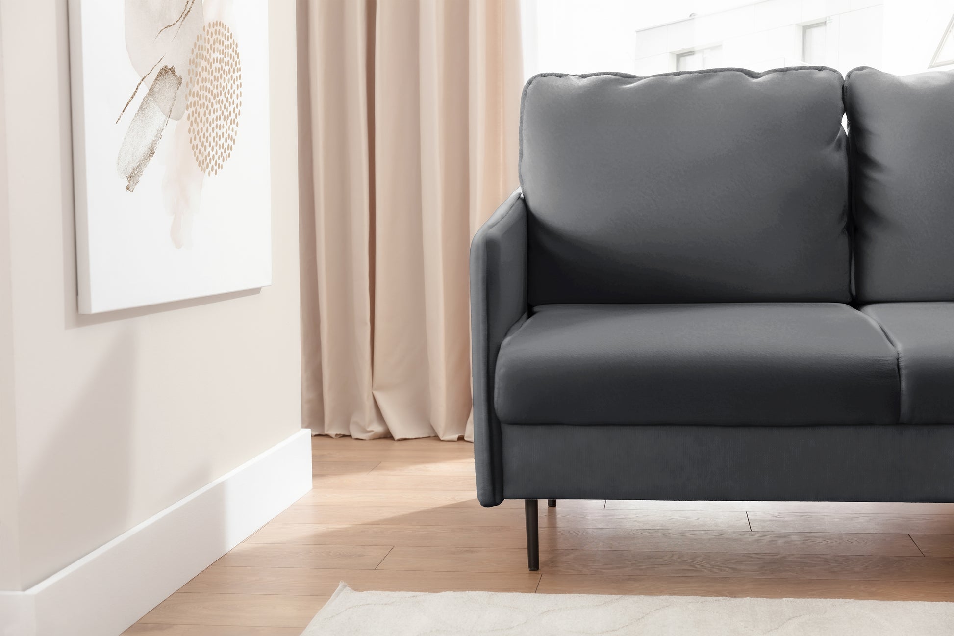 Dīvāns Tai 222/95/161 cm Velluto 18/melnas kājas - N1 Home