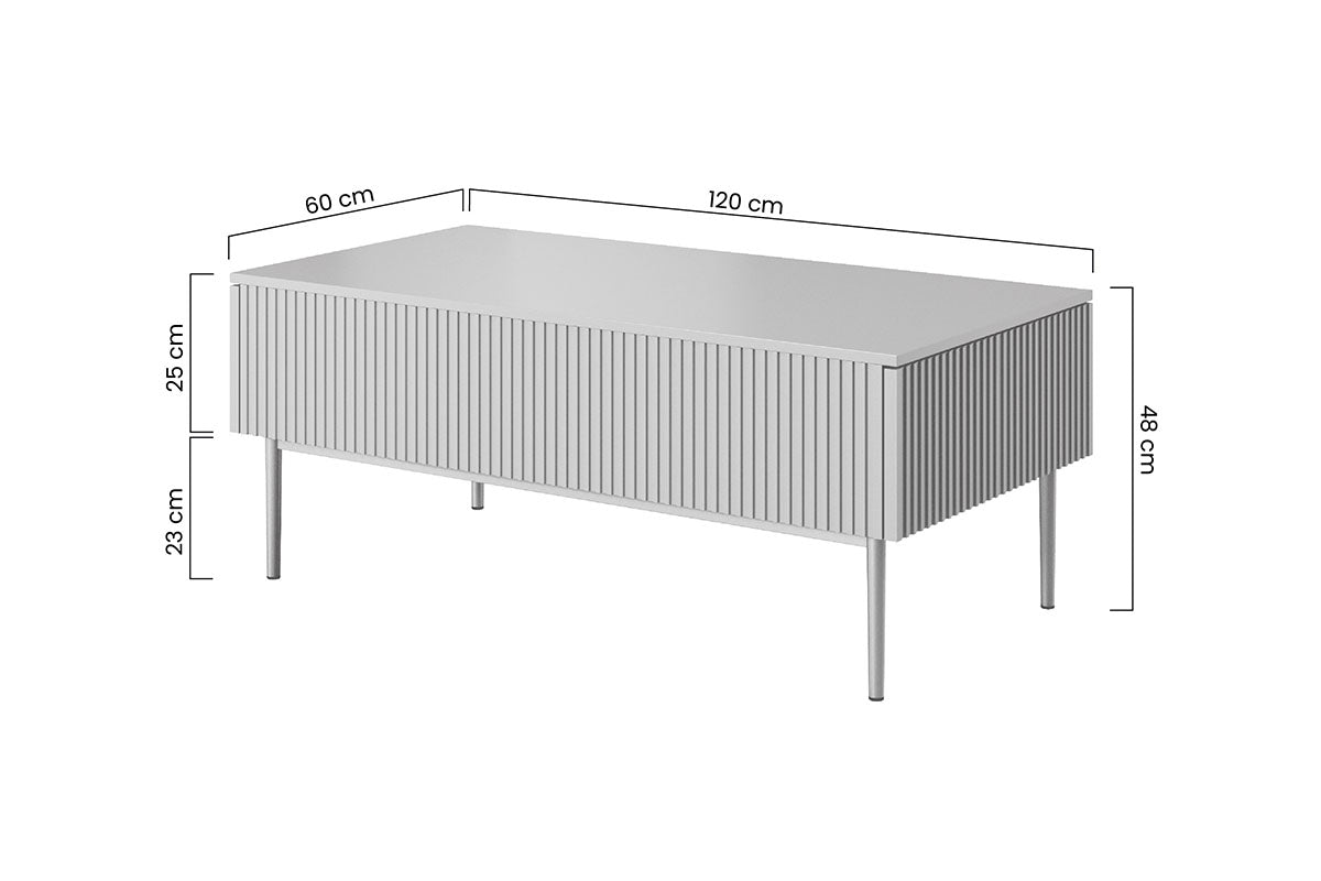 Kafijas galdiņš AUSTIN 120/48/60 melns/ debesjums zils - N1 Home