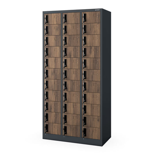 Skapis Oli 90/185/45 cm rieksts/antracīts - N1 Home