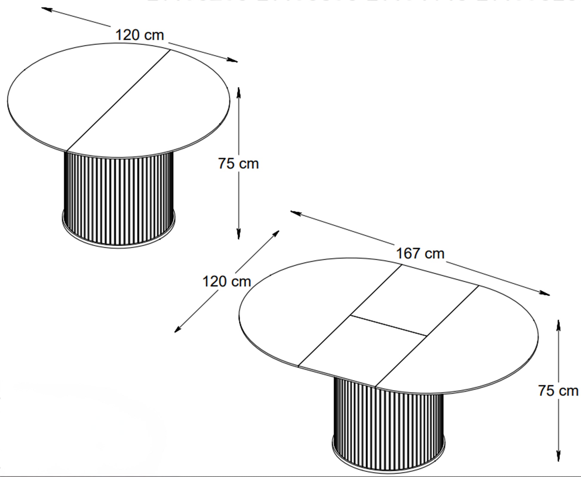 Galds Gativs 75/167/120 cm dabīgs ozols - N1 Home