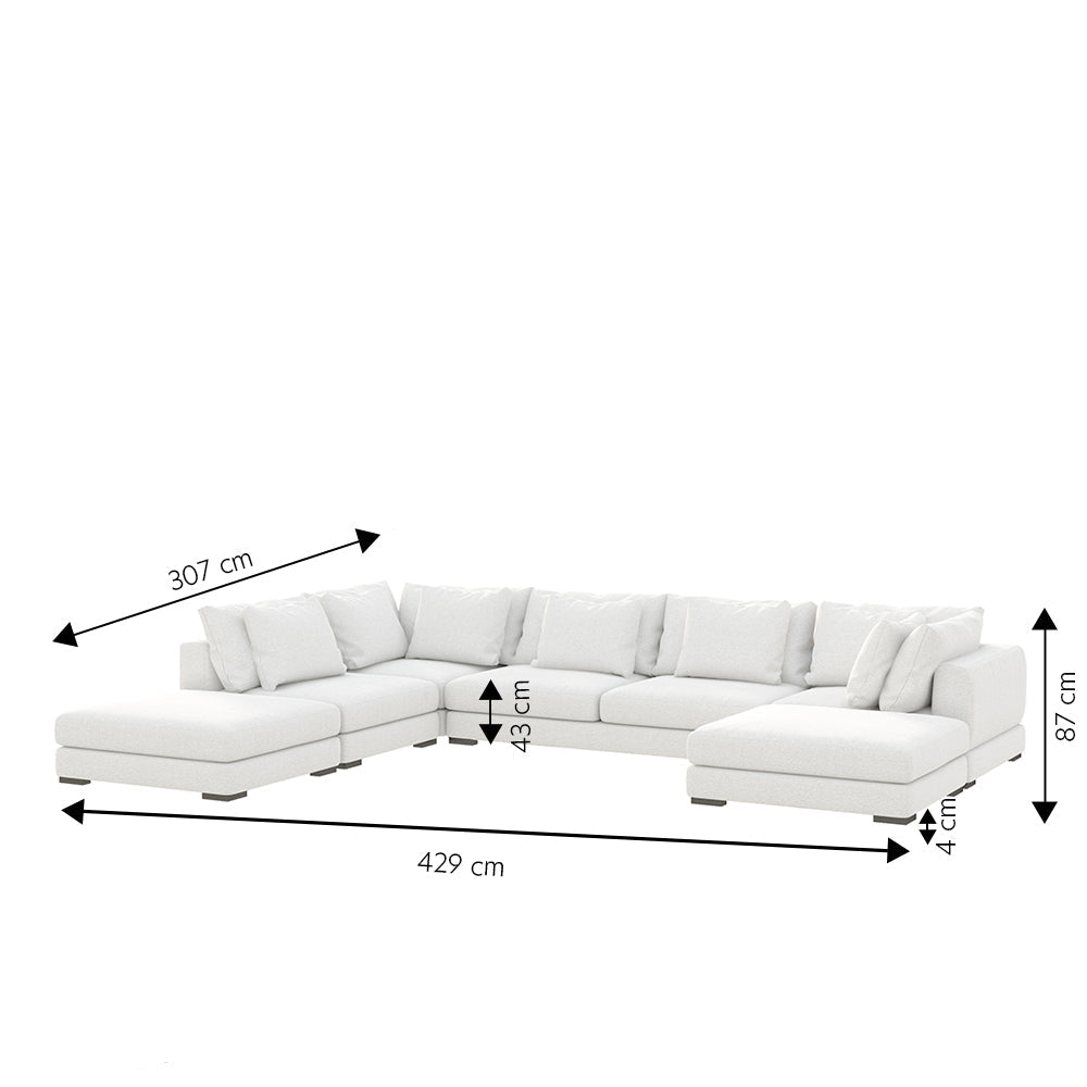 Dīvāna Milia U 87/429/307 cm Storm 54 - N1 Home