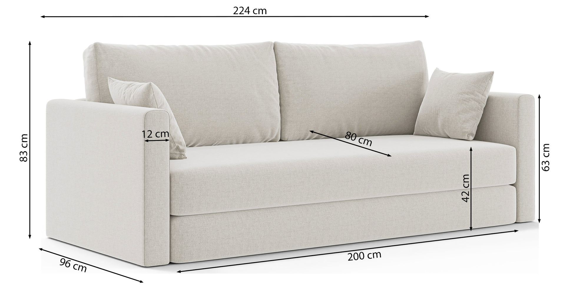 Dīvāns Evolia 160/200/42 cm Verita 90 - N1 Home