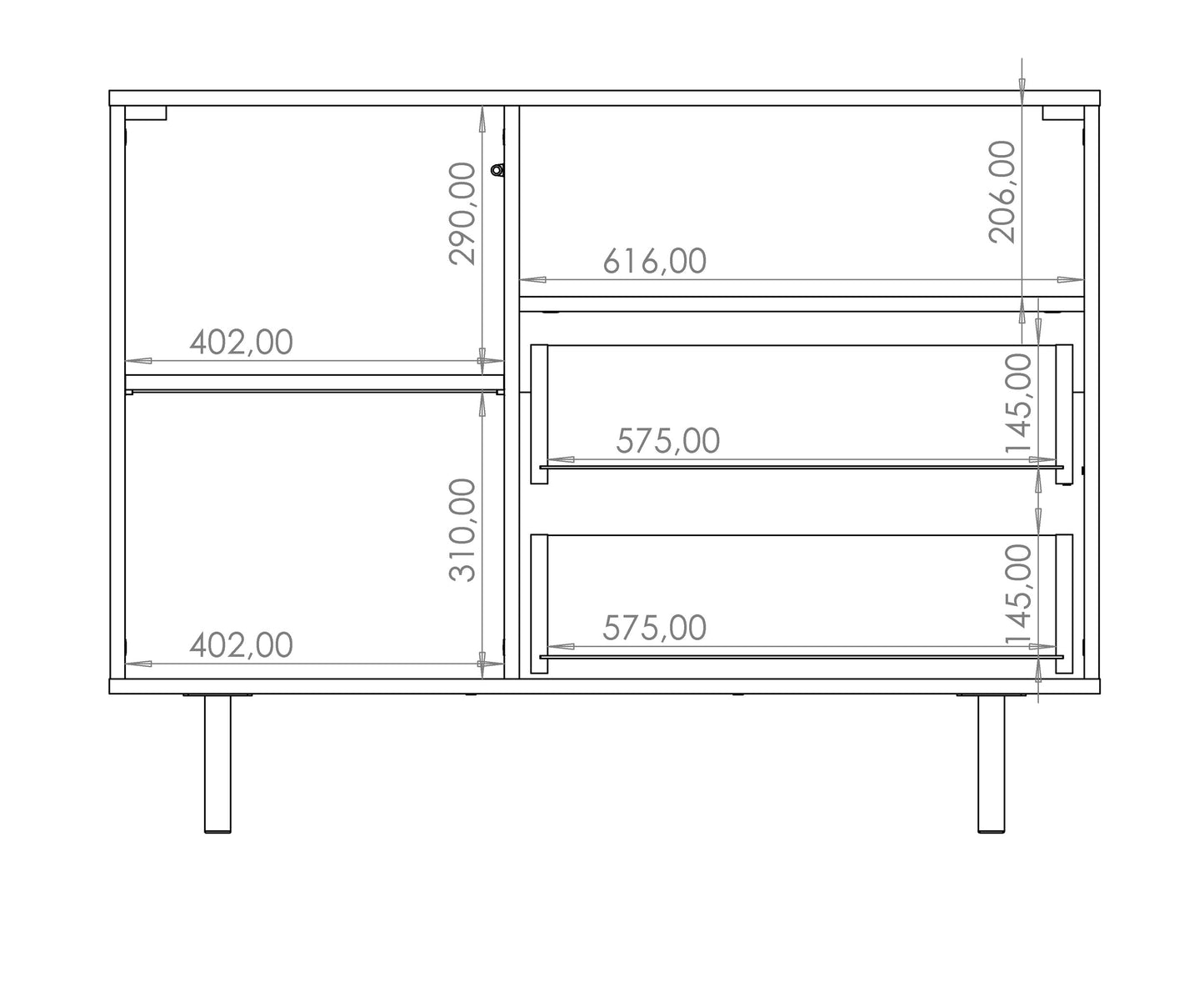 Kumode BLAZKA 107/80/41 cm kašmirs