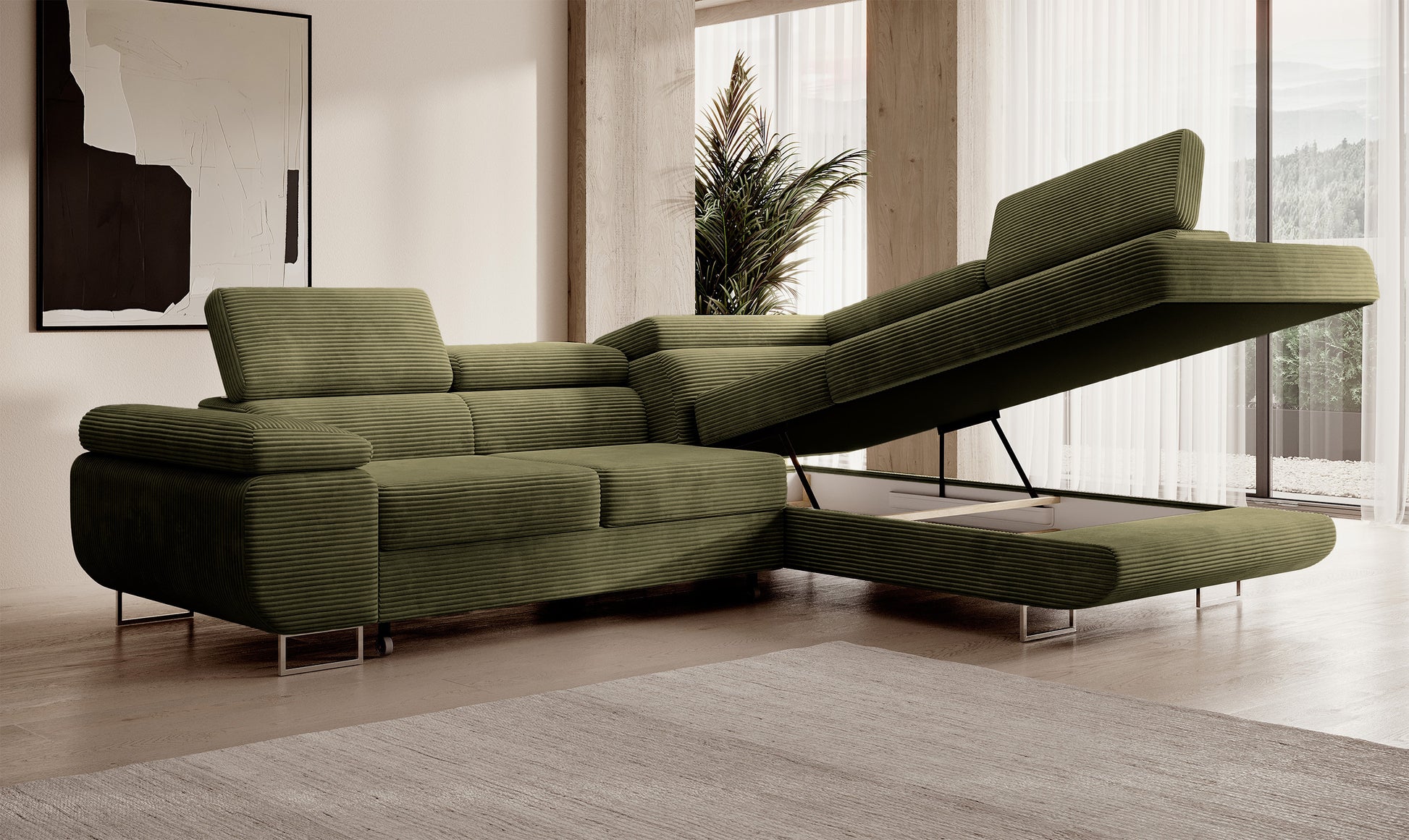 Dīvāns Steva 90/275/203 cm Poso 46 - N1 Home