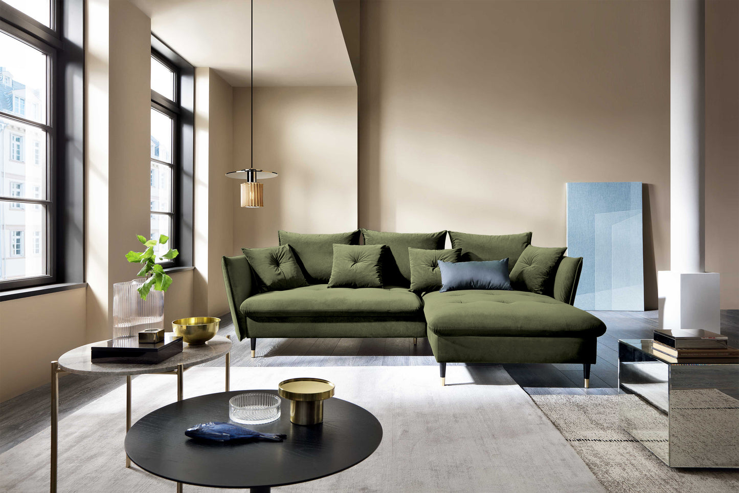 Dīvāns Bazlam 91/258/167 cm Matt Velvet 38 - N1 Home