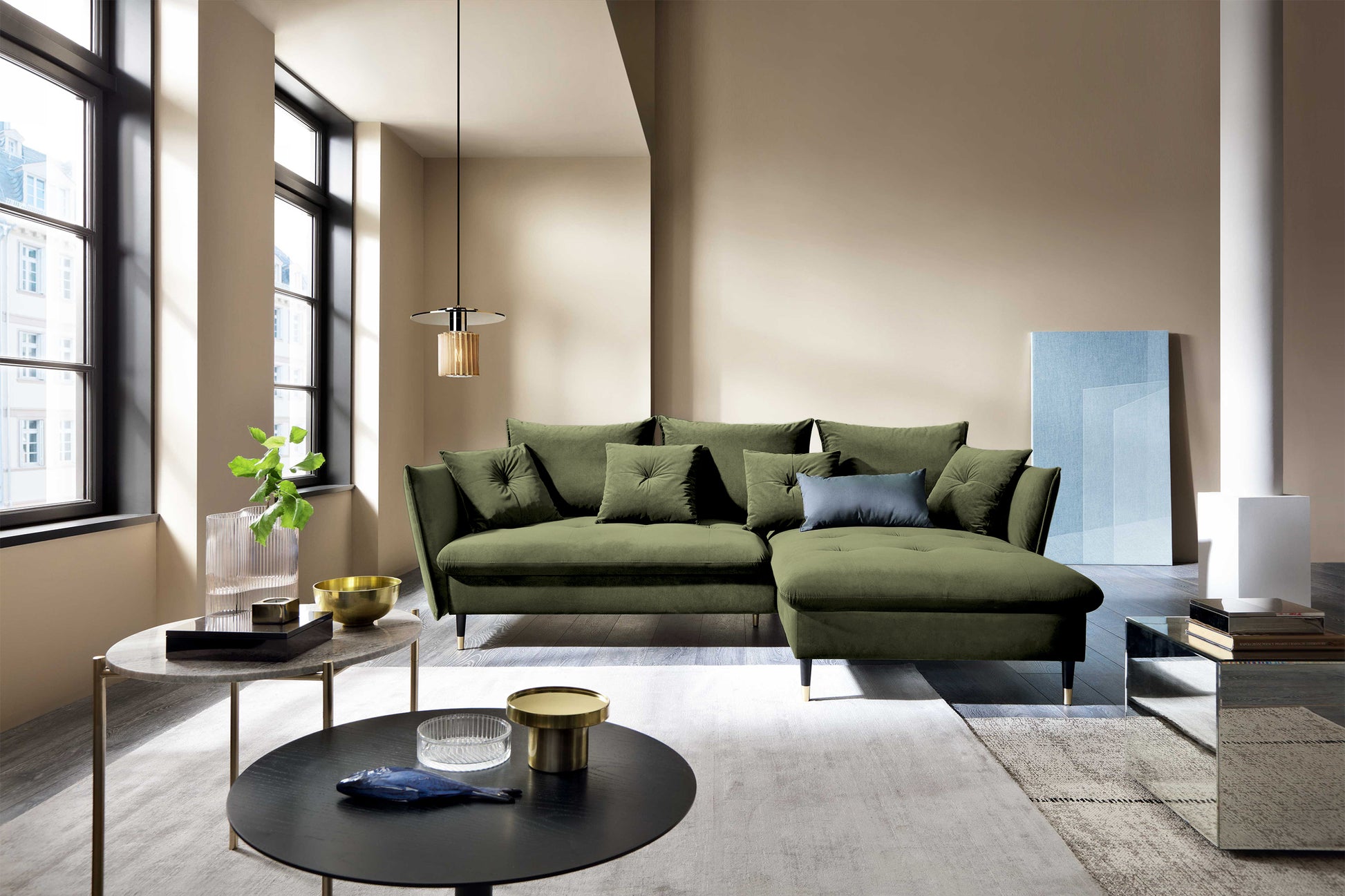 Dīvāns Bazlam 91/258/167 cm Matt Velvet 38 - N1 Home