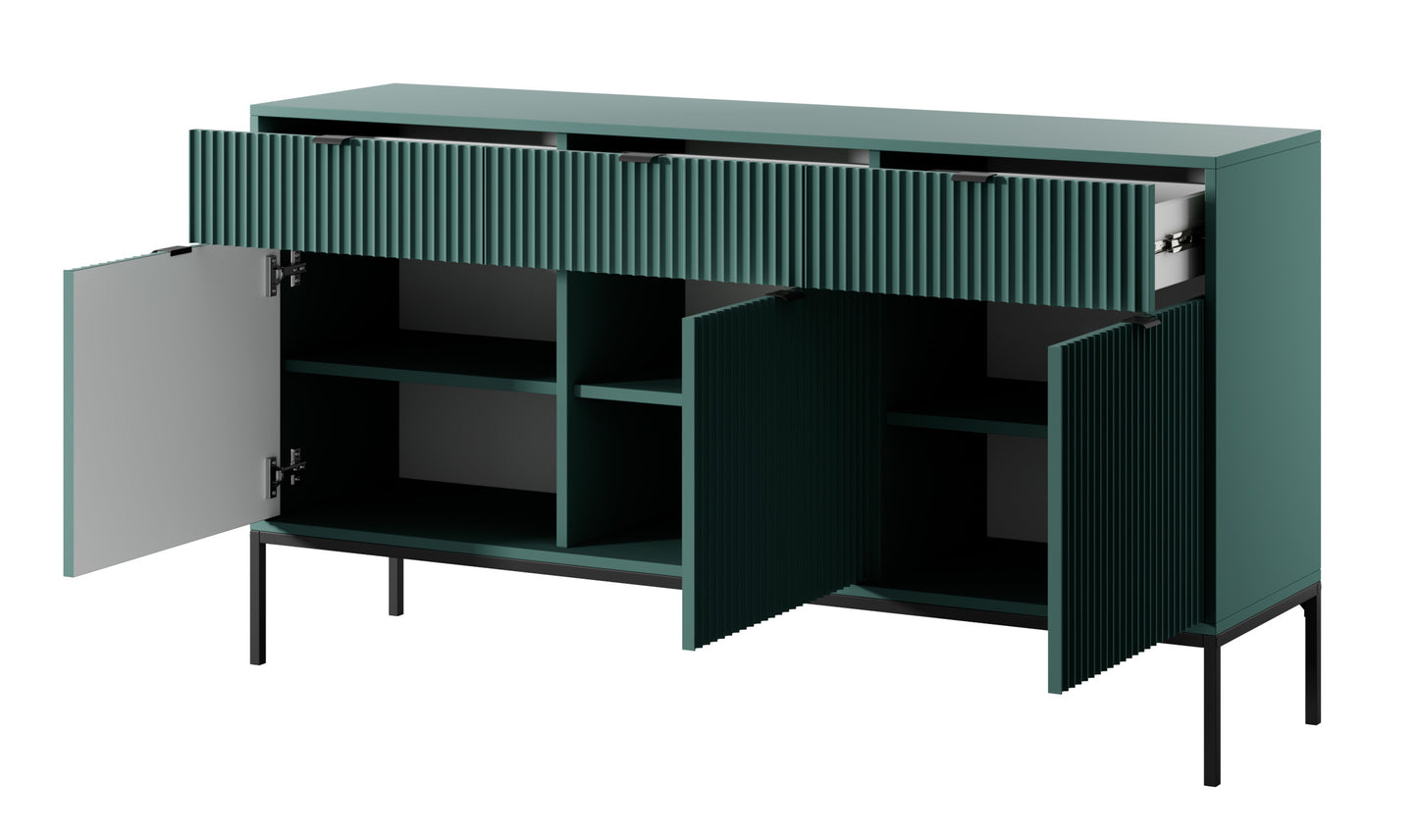 Kumode NV 154/83/39 cm olīves/melns