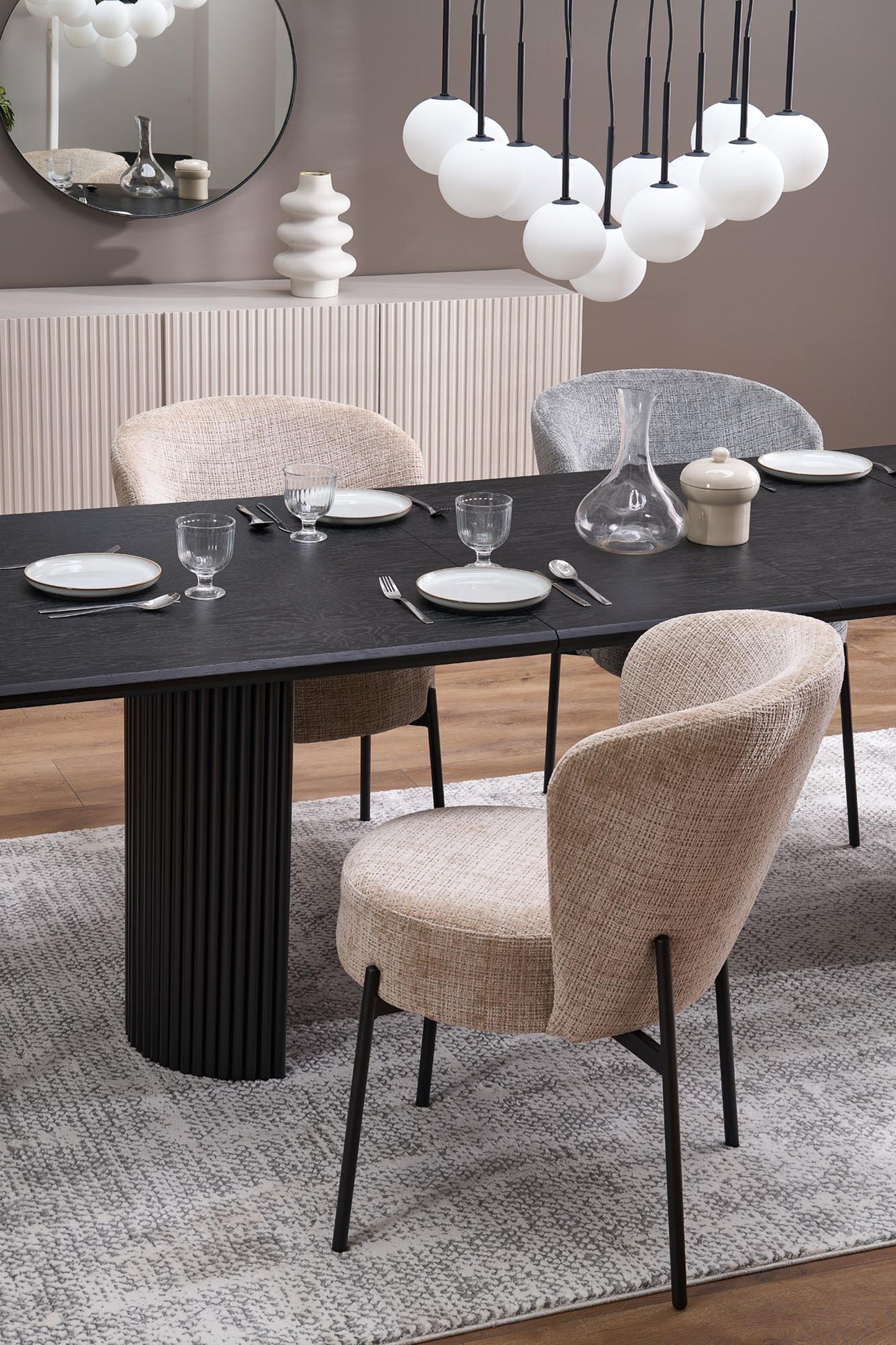 Galds Tavas 76/160-250/90 cm melns - N1 Home