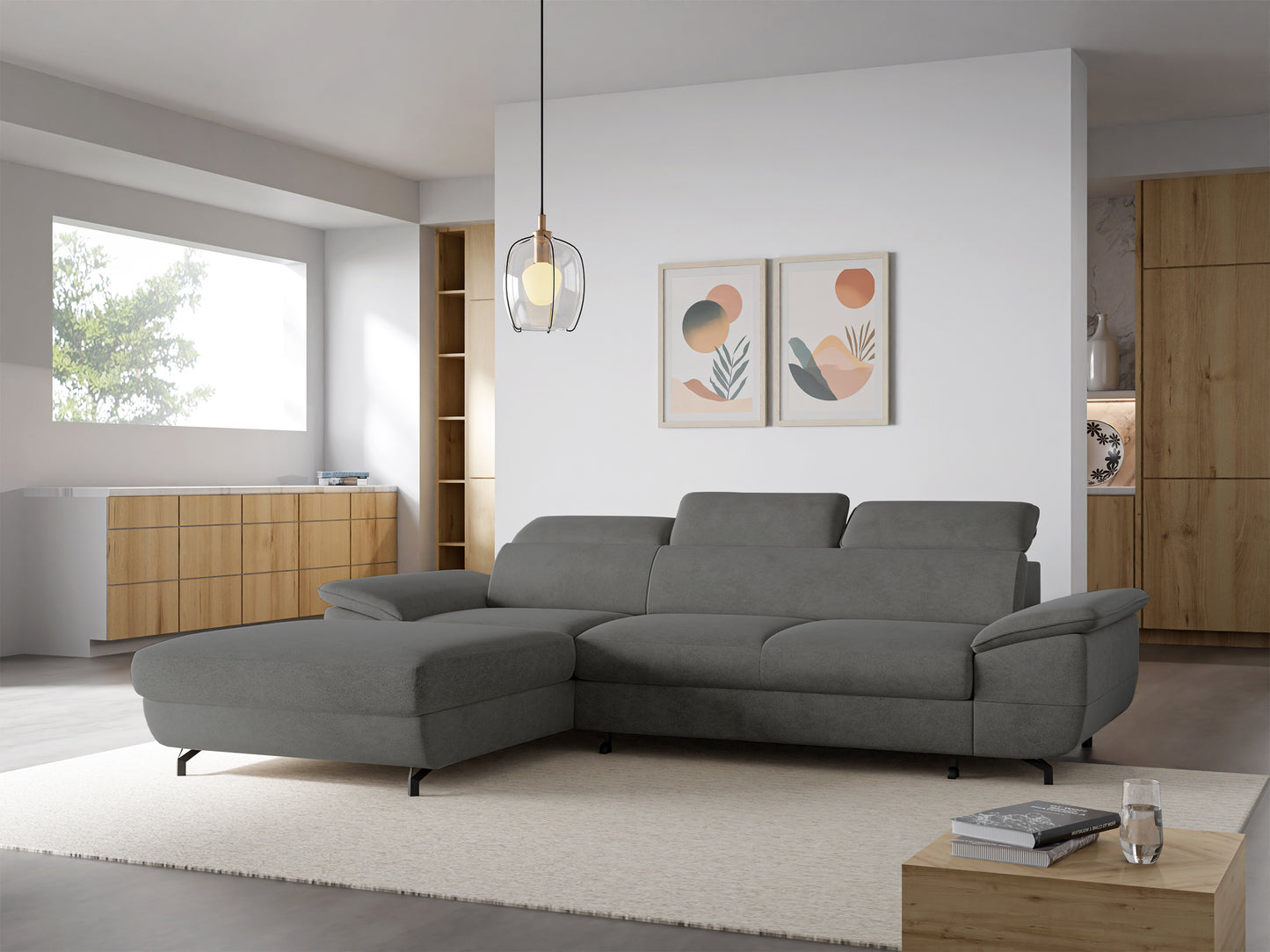 Dīvāns Lamigo L 80/268/203 cm Castel 93