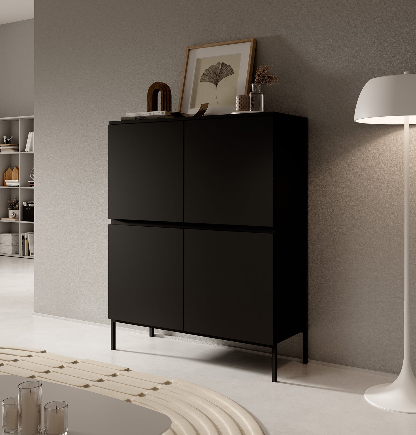 Kumode Bommo 100/122/35 cm melns