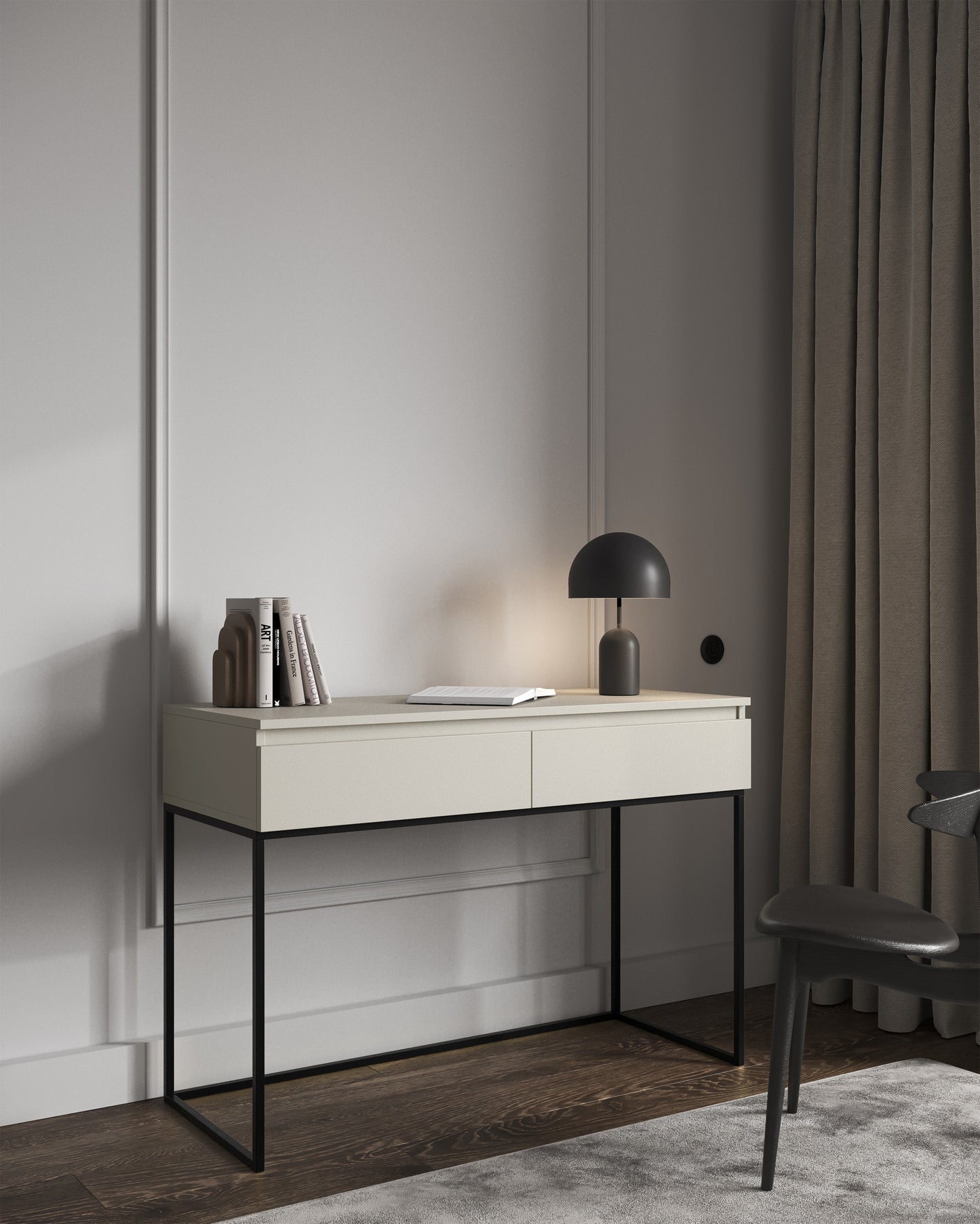 Konsole Bommo 120/80/50 cm kašmirs/melns