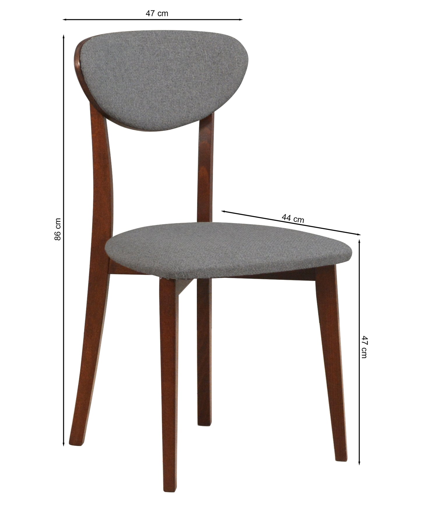 Krēsls Berisa 47/86/44 cm pelēks/rieksts