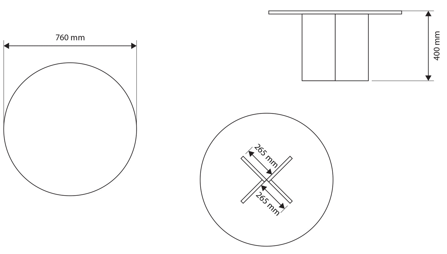 Kafijas galdiņš Ovia 40/76/76 cm Portlendas pelnu melns - N1 Home