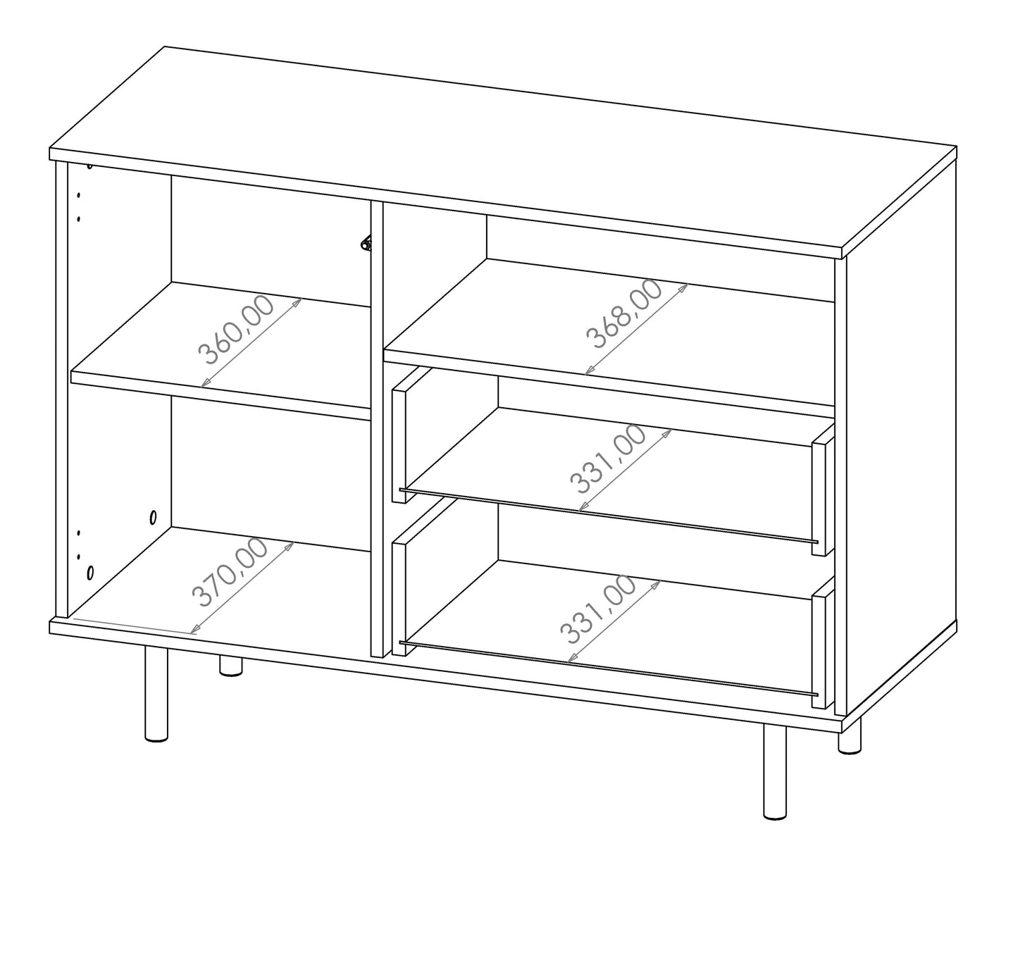 Kumode BLAZKA 107/80/41 cm kašmirs