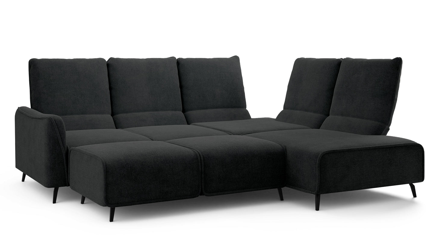 Dīvāns ar pufu Ruma 94/260/208 cm Storm 99 - N1 Home