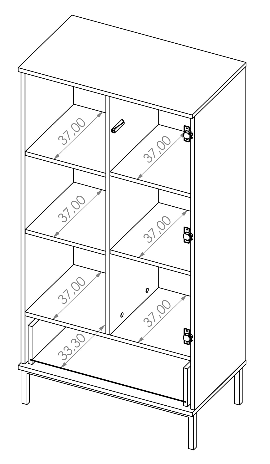 Skapis Polka 140/70/41 cm balts - N1 Home