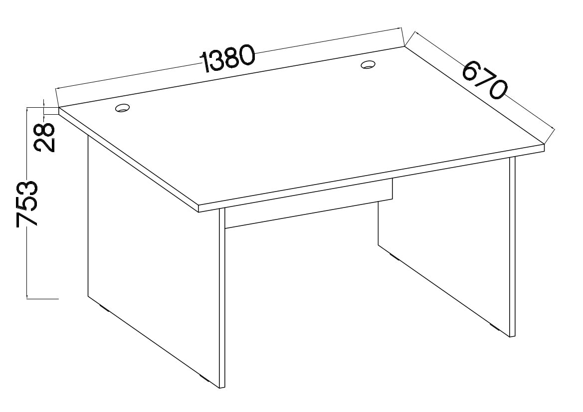 Biroja galds Stun 75/138/67 cm  pelēks - N1 Home