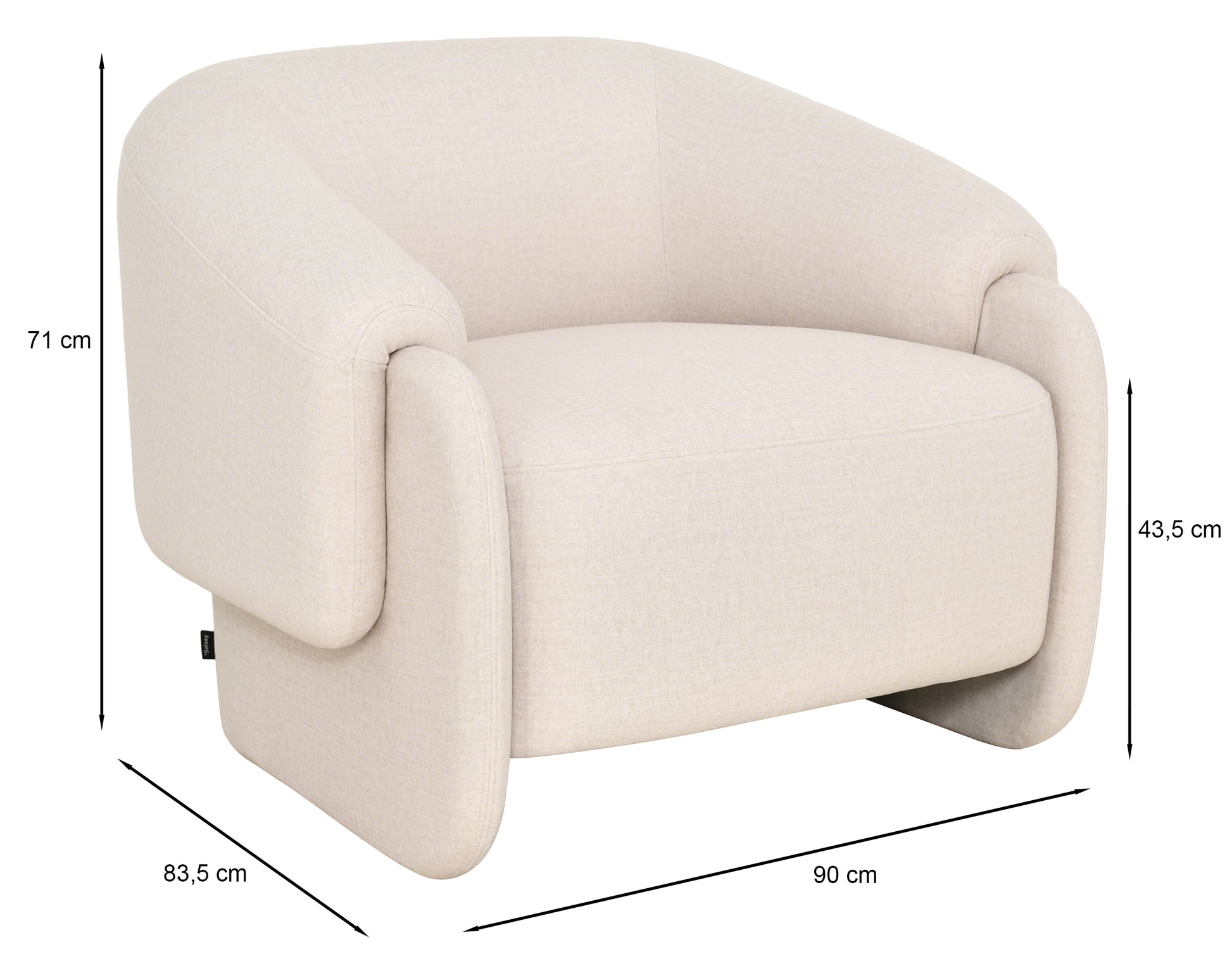 Krēsls Losko 71/90/83,5 cm krēms - N1 Home