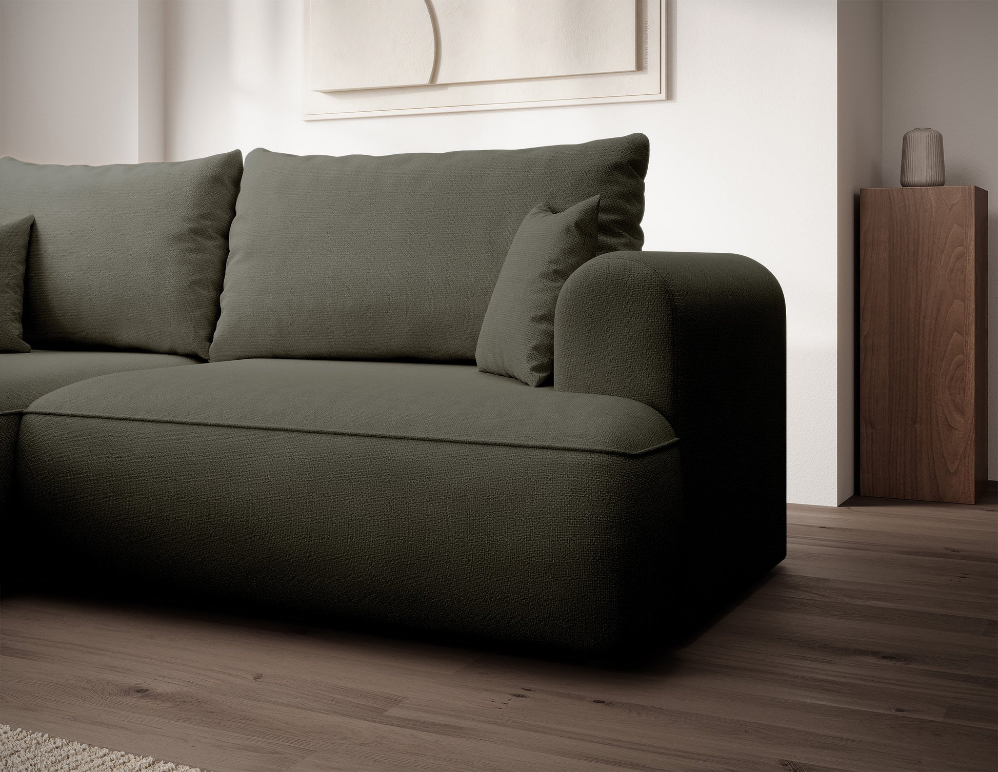 Dīvāns Ovors mini 239/93/156 cm Storm 34 - N1 Home