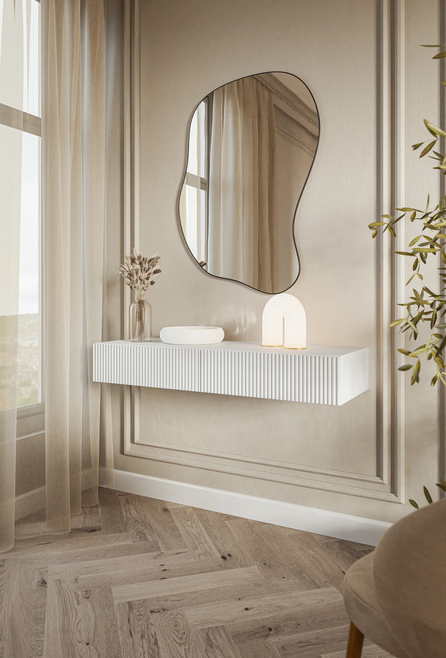 Konsole Velda 110/16/40 cm balts