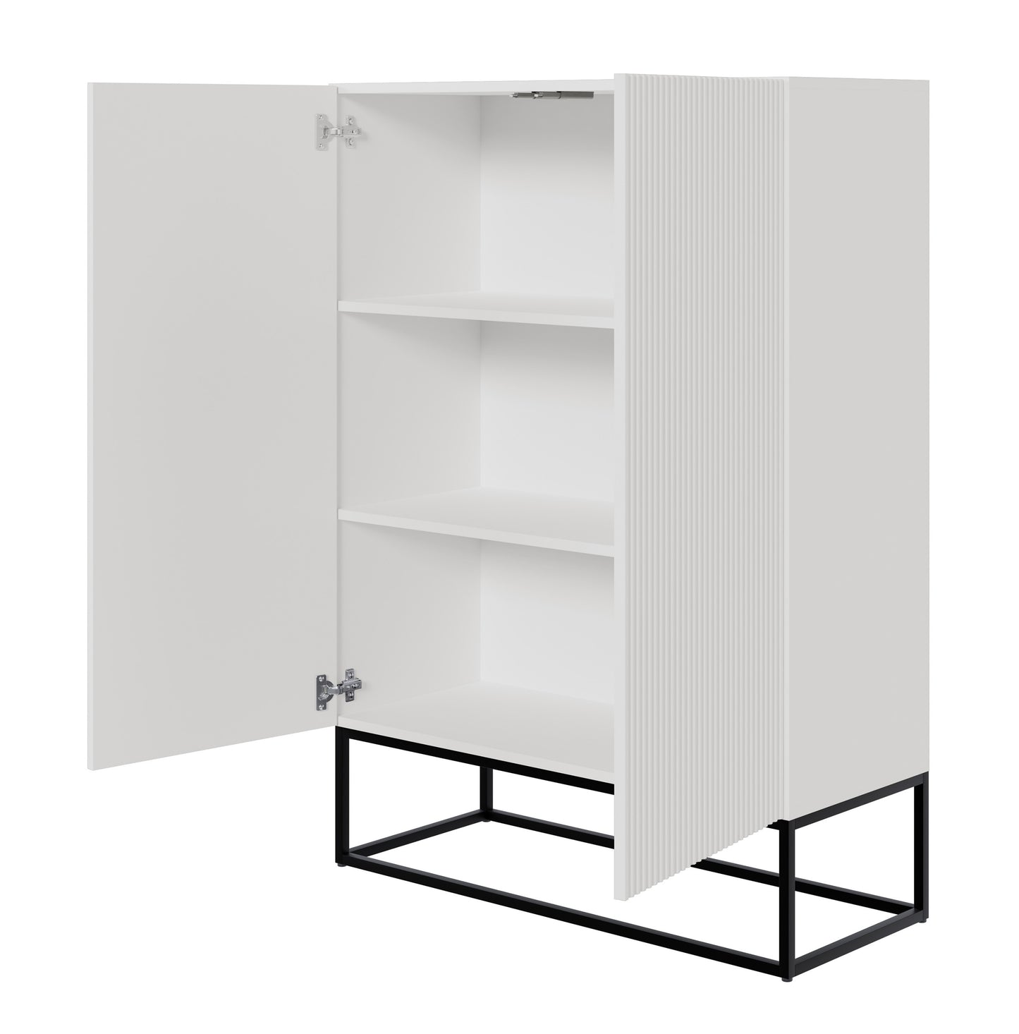 Kumode Velda 90/125/38 cm balts/melns - N1 Home