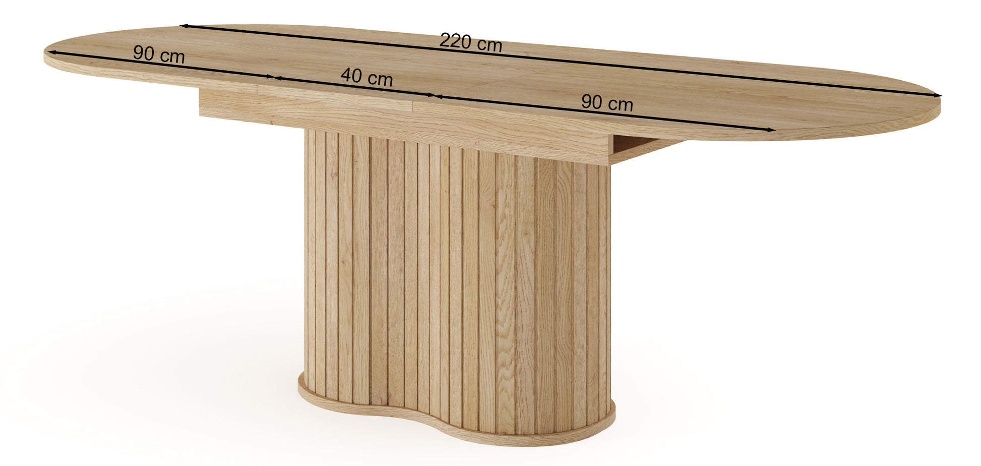 Galds Lavas 75/180/90 cm Kremonas ozols - N1 Home
