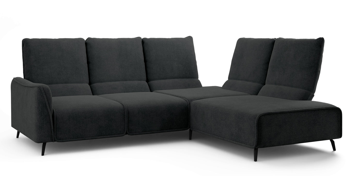 Dīvāns ar pufu Ruma 94/260/208 cm Storm 99 - N1 Home