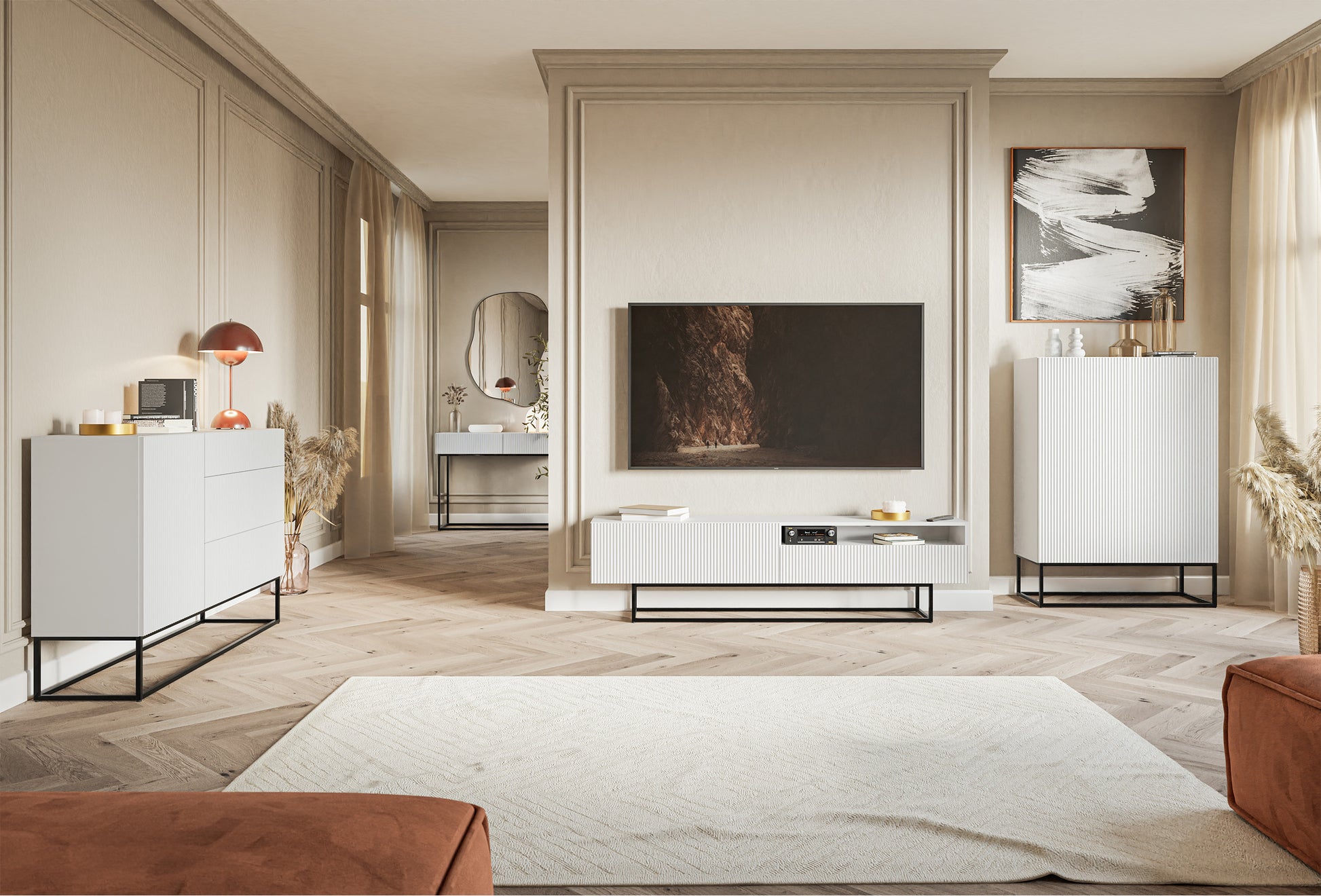 Kumode Velda 100/90/38 cm balts/melns - N1 Home