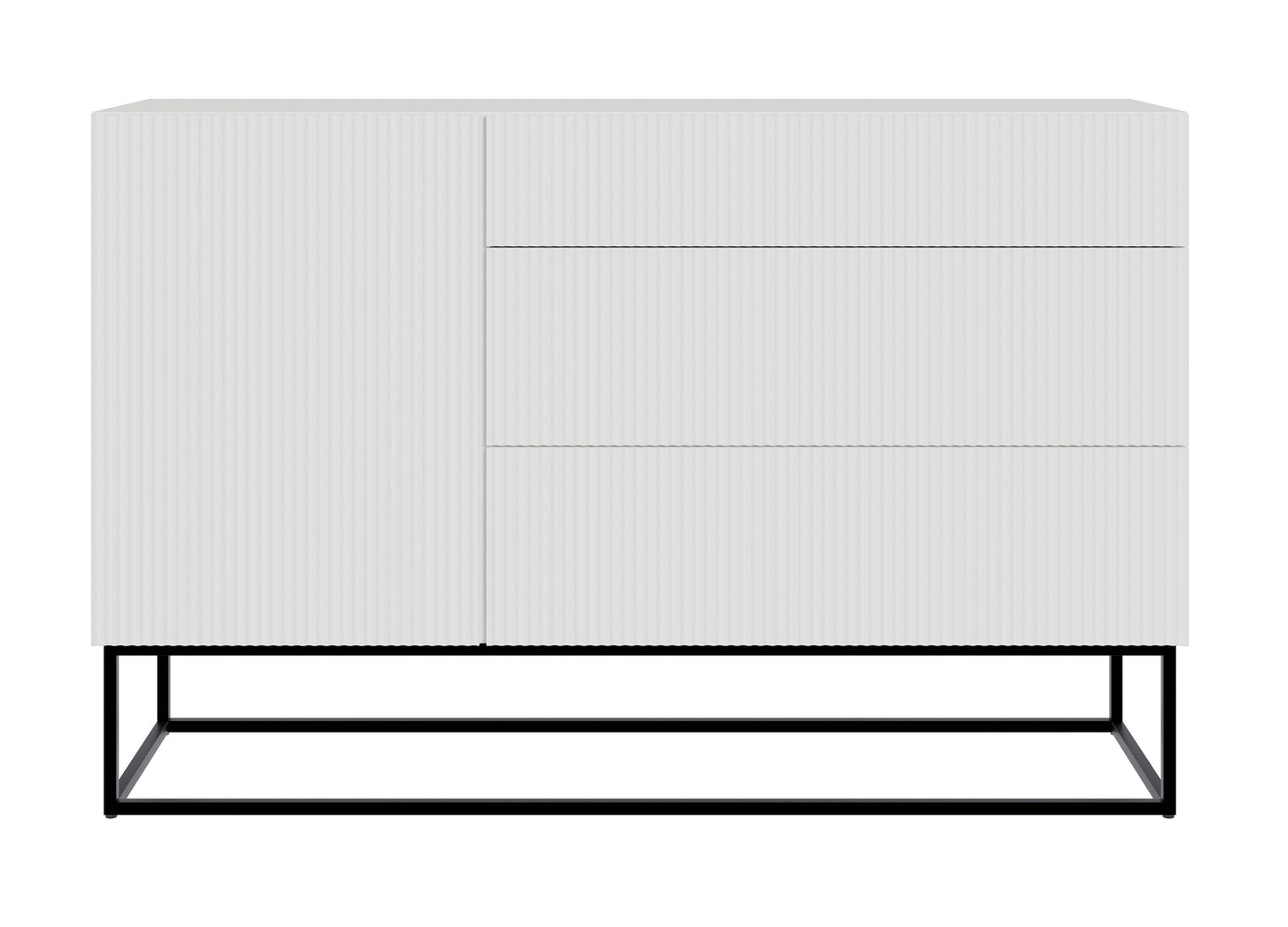 Kumode Velda 140/90/38 cm balts/melns - N1 Home