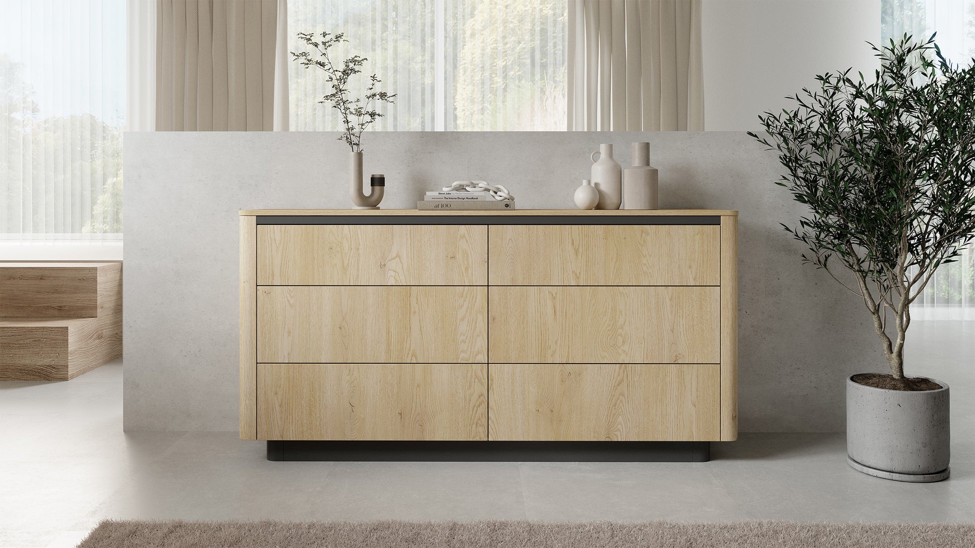 Kumode Torredo 82/163/38 cm Kremona ozols - N1 Home