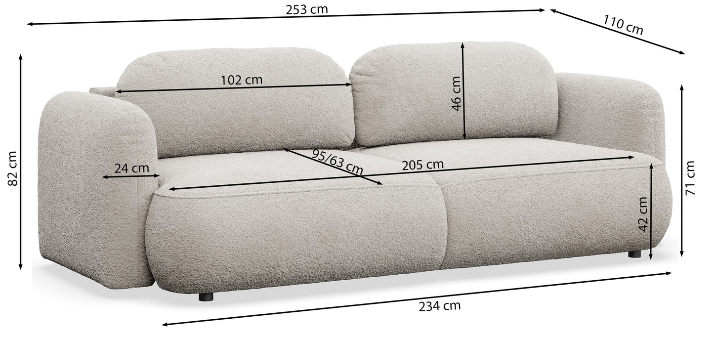 Dīvāns Tvors 82/253/110 cm Anthology 20 - N1 Home