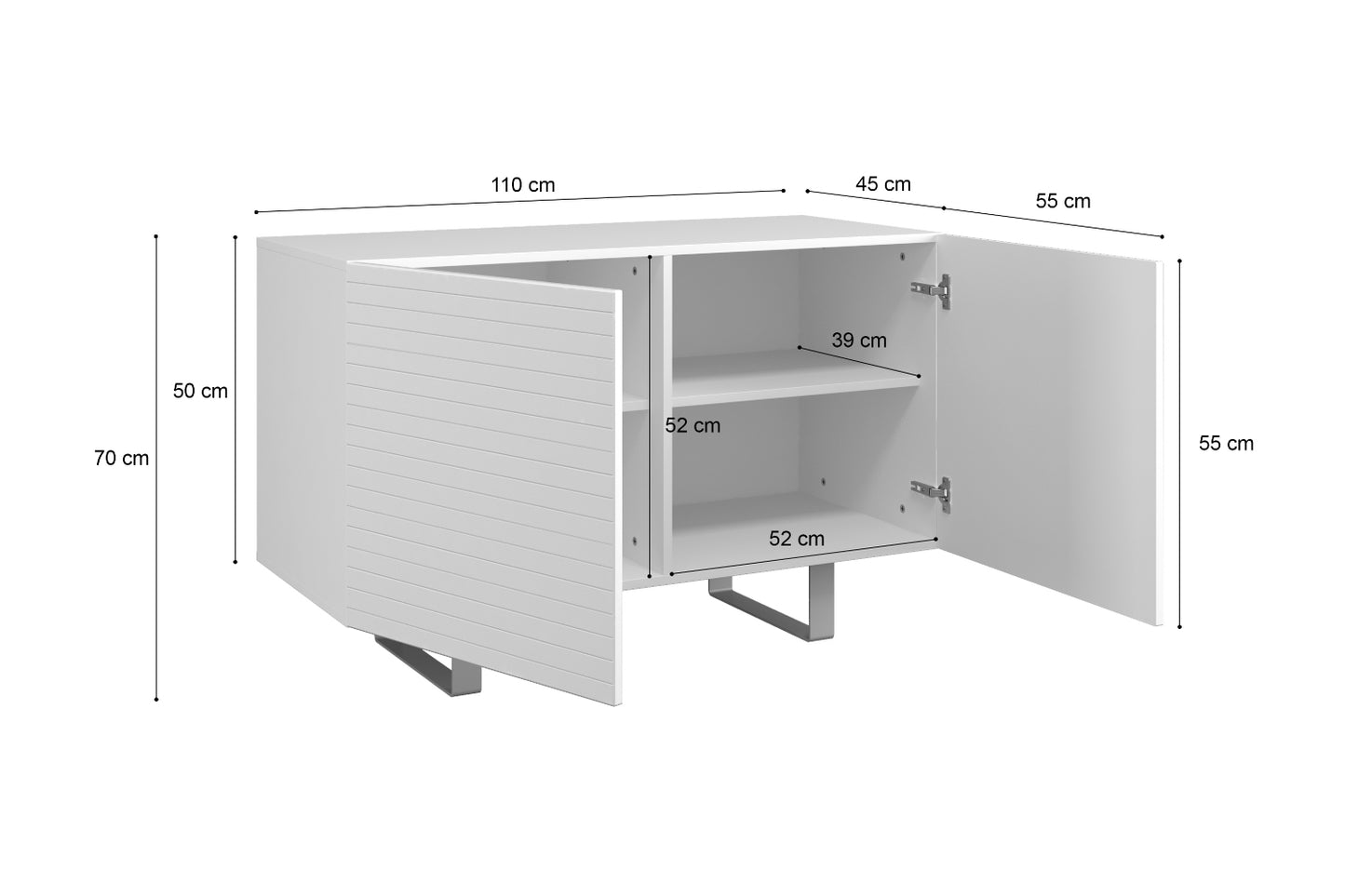 Kumode Gontal 110/70/45 cm pelēks/betons