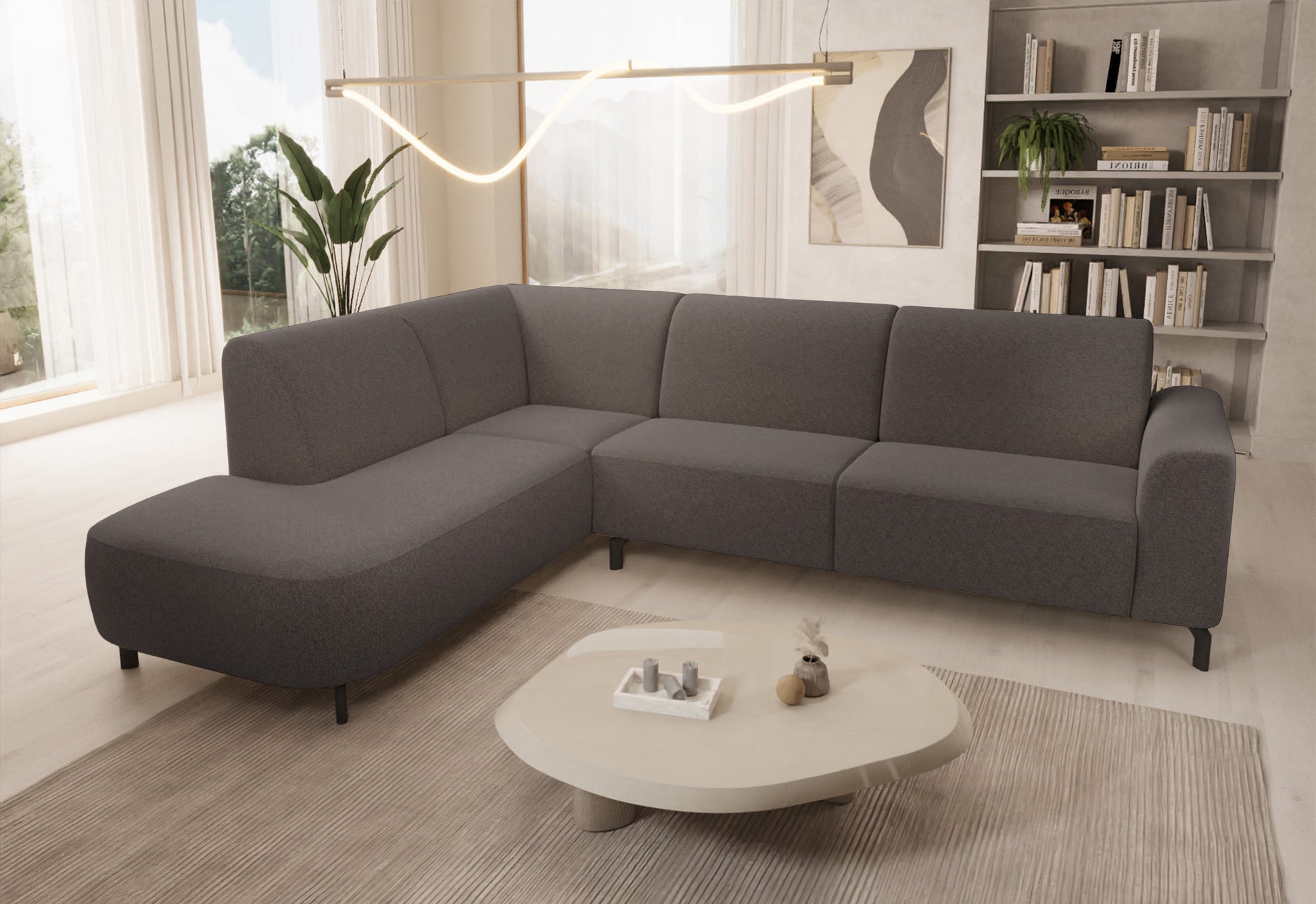 Dīvāns Luna 277/88/218 cm Raven 30 - N1 Home